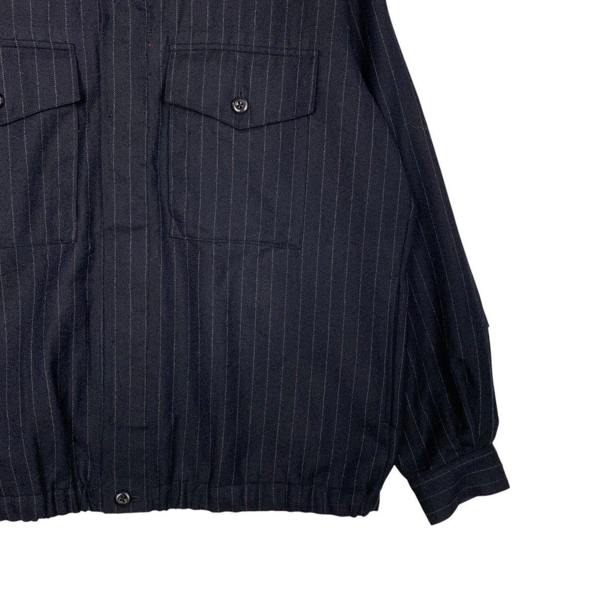 Japanese Brand BENINE Dark Blue Wool Pinstripe Jacket #2698-C121 Size US L / EU 52-54 / 3 - 4 Thumbnail