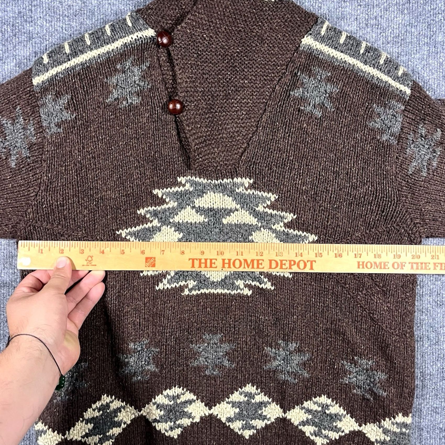Polo Ralph Lauren VINTAGE Polo Ralph Lauren Cardigan Shawl Collar Mens Small Aztec Wool Silk Cardigan Brown Size US S / EU 44-46 / 1 - 5 Thumbnail