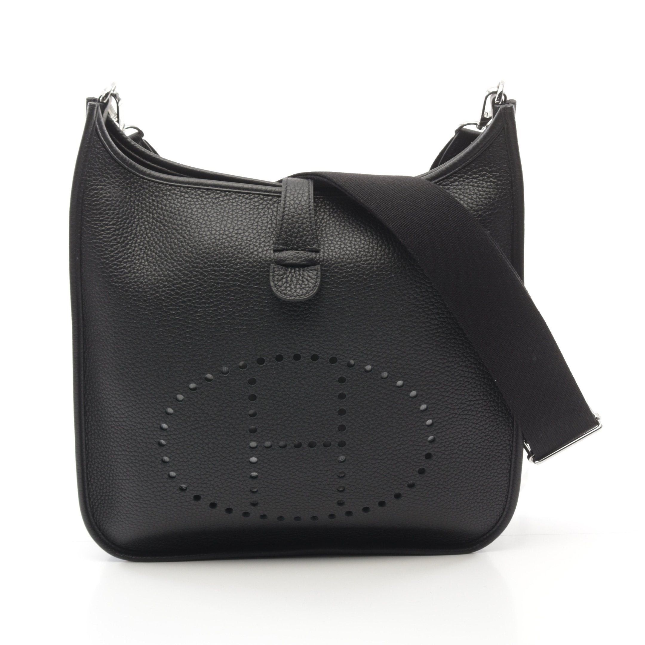 Hermes Hermes Evelyn 3 Troyes Gm Shoulder Bag Clemence Leather Black Silver Hardware U Stamp Size ONE SIZE - 1 Thumbnail