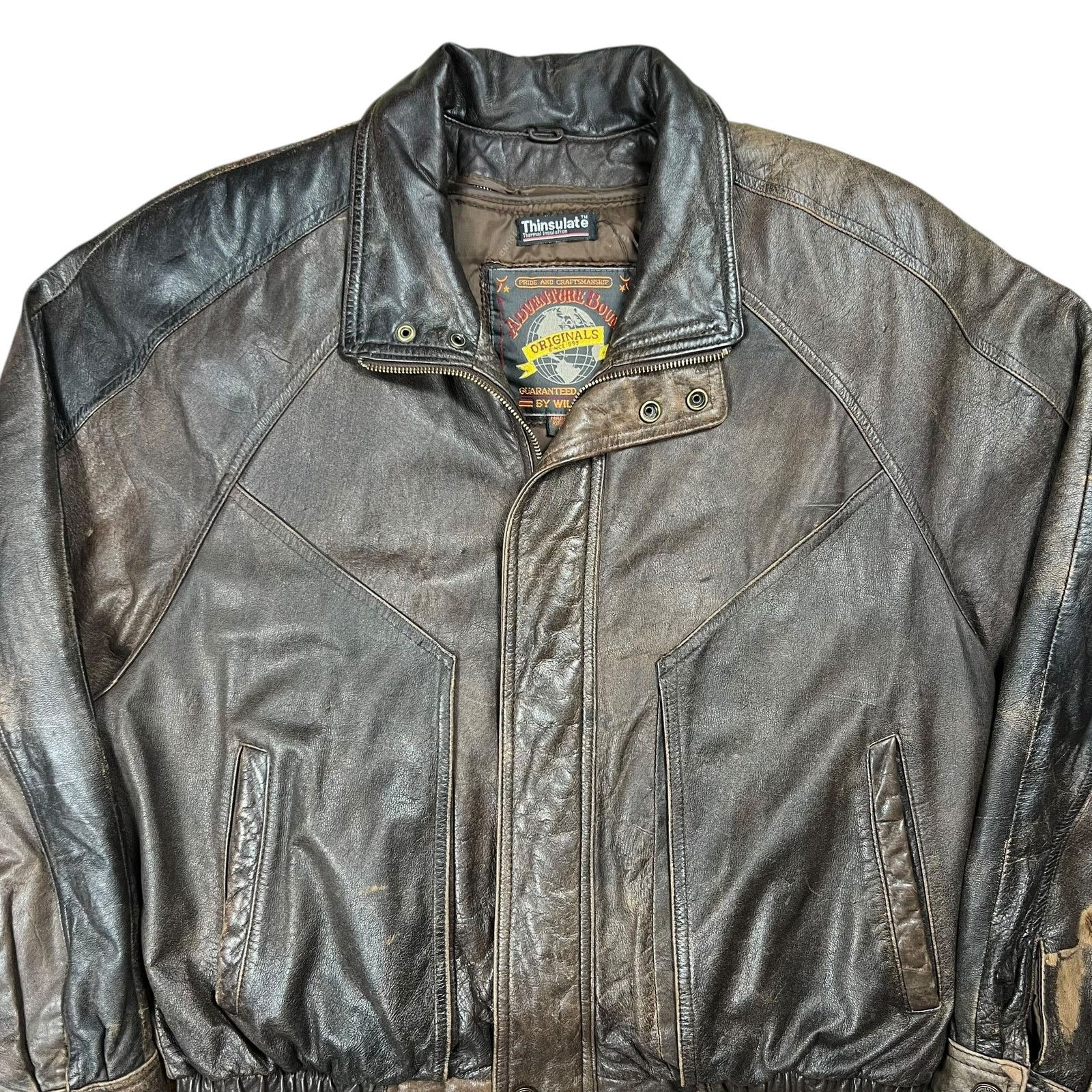 Vintage × Wilsons Leather Vintage 90s Wilsons Adventure Bound faded leather jacket (L) Size US L / EU 52-54 / 3 - 5 Thumbnail