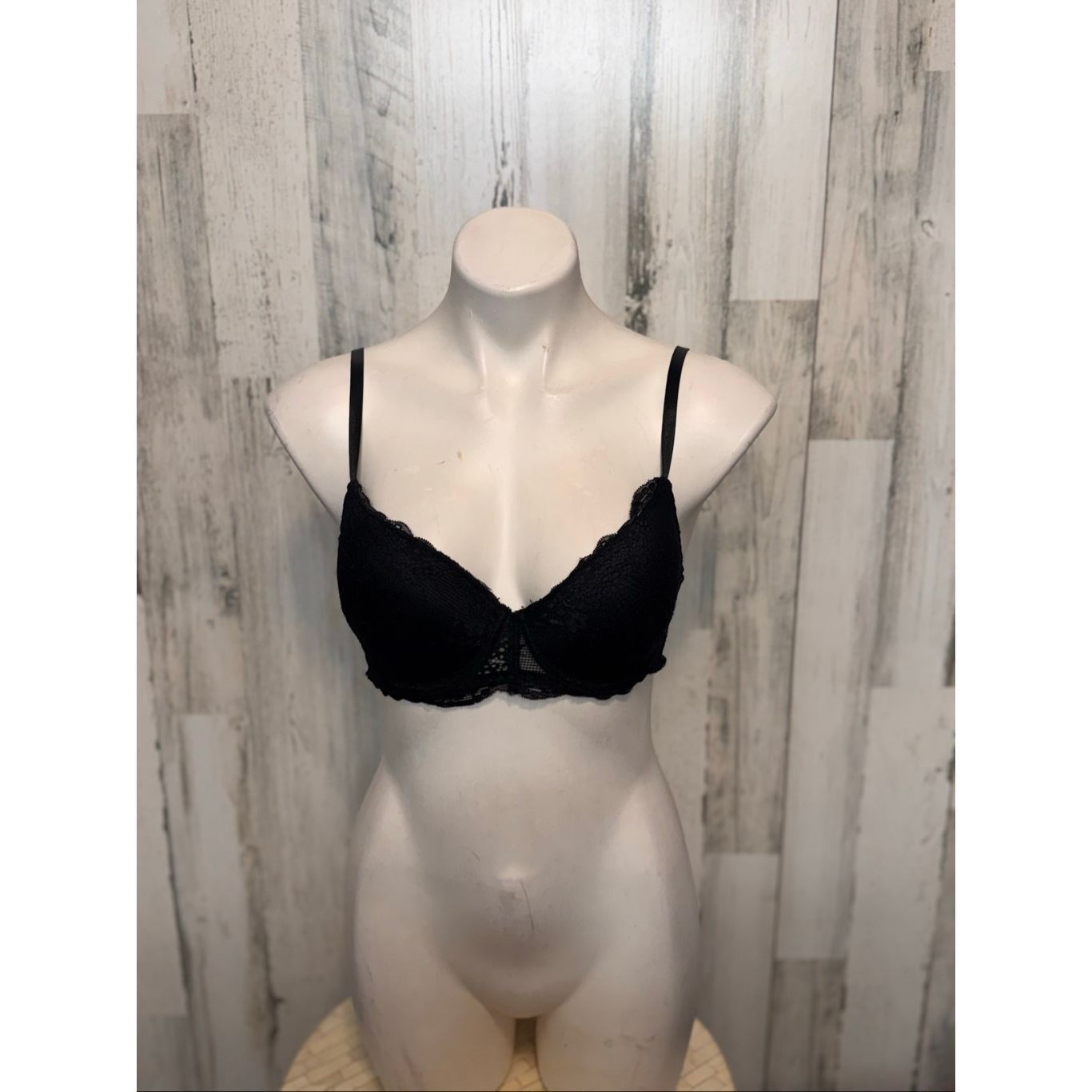 Other Just Be Black Lace Underwire Push-Up Bra – Size 34C Size ONE SIZE - 1 Thumbnail