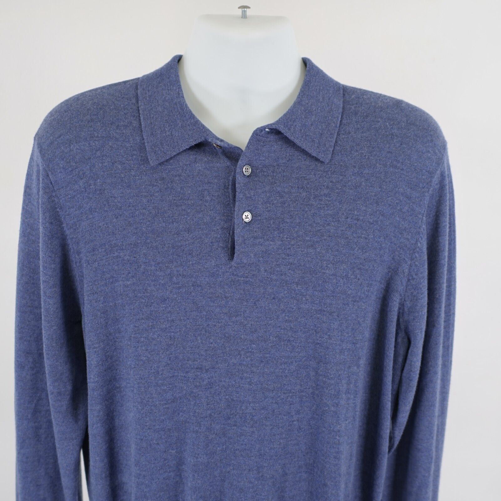 Joseph Abboud Joseph Abboud Blue 2XL Extra Fine Merino Wool Collared Fitte Size US XXL / EU 58 / 5 - 1 Thumbnail