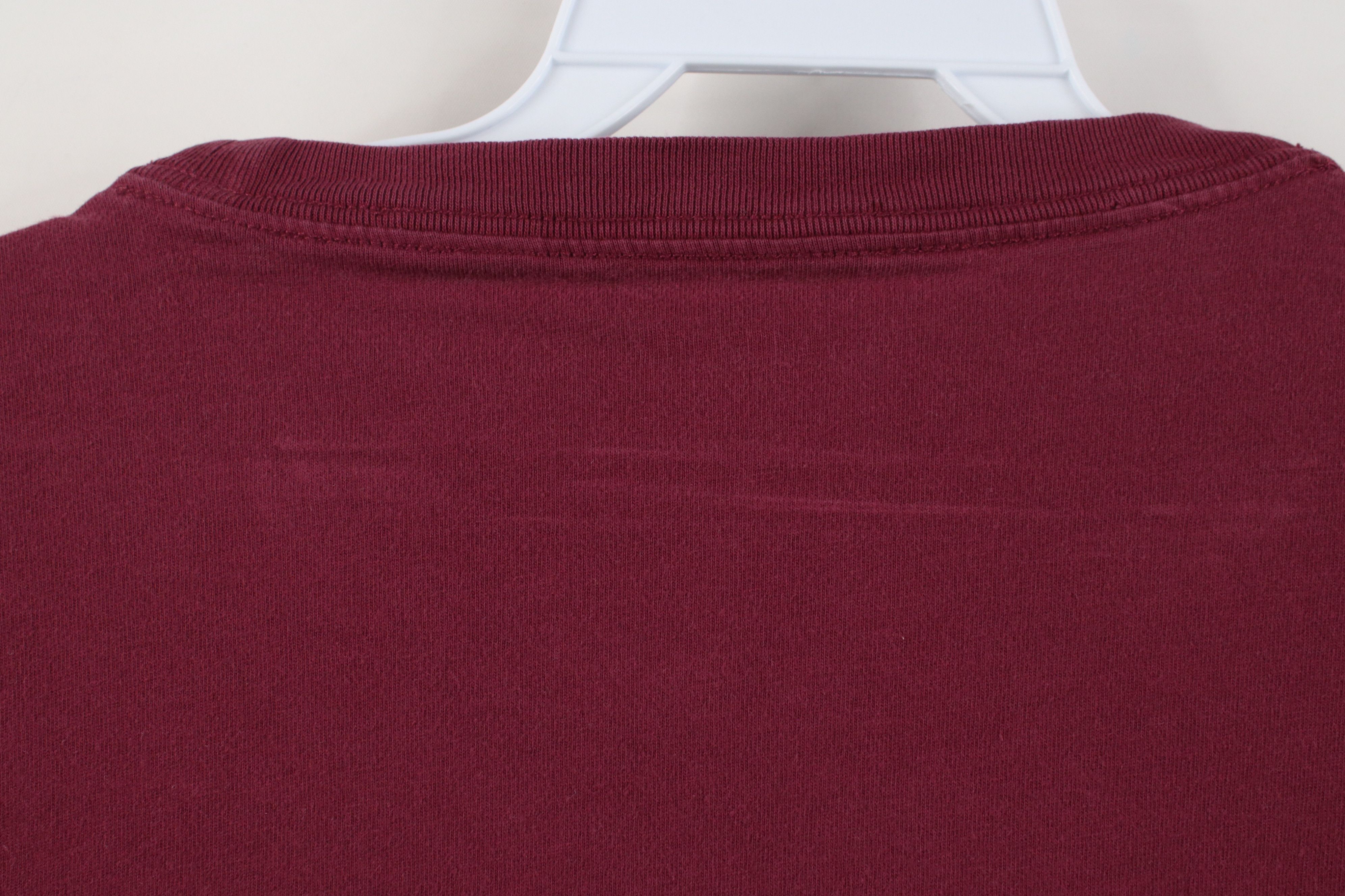 Lands' End Vintage Y2K Lands End Blank Cotton T-Shirt Burgundy Maroon Size US L / EU 52-54 / 3 - 12 Thumbnail