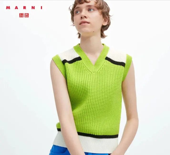 Marni Uniqlo x Marni Popcorn Knitted V Neck Vest Size US L / EU 52-54 / 3 - 5 Thumbnail