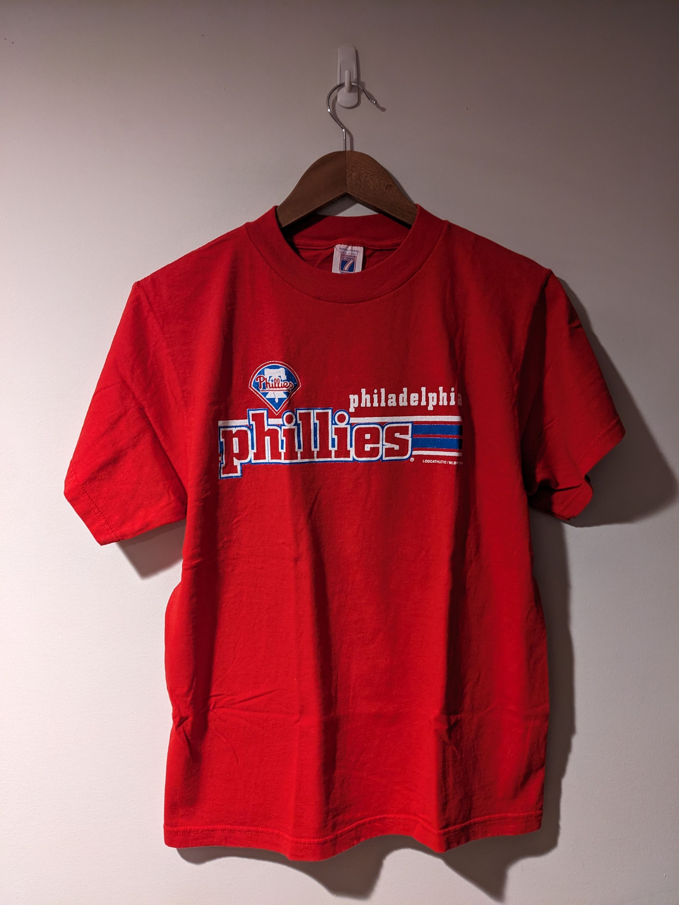 MLB × Vintage Vintage 2000 Phillies MLB Baseball Red Youth X-Large T-Shirt Size US XL / EU 56 / 4 - 1 Thumbnail