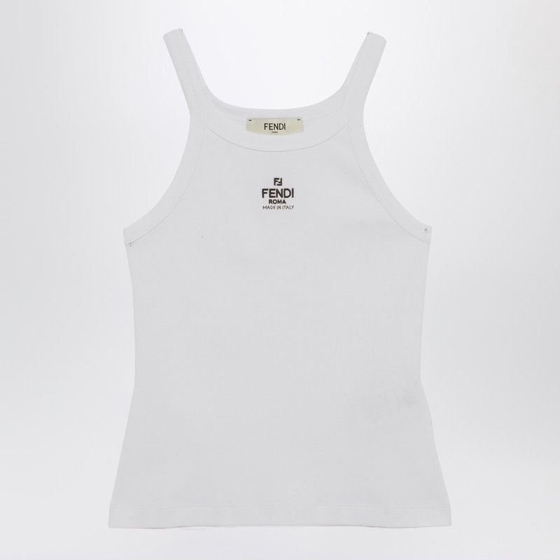 Fendi Fendi White Tank Top With Logo Size S / US 4 / IT 40 - 1 Thumbnail
