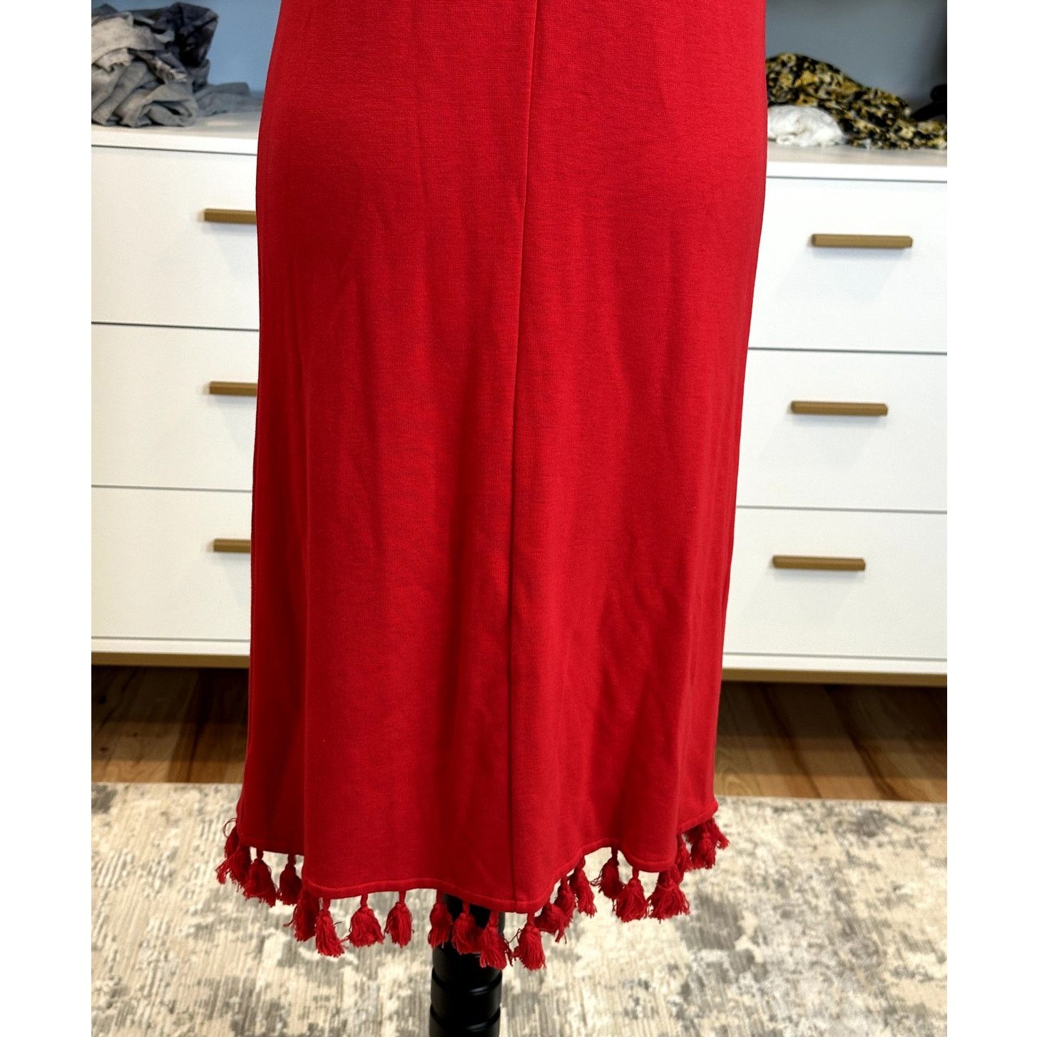 Other Crown & Ivy Women's Red Sleeveless Fringe Hem Midi Dress S Size S / US 4 / IT 40 - 6 Thumbnail