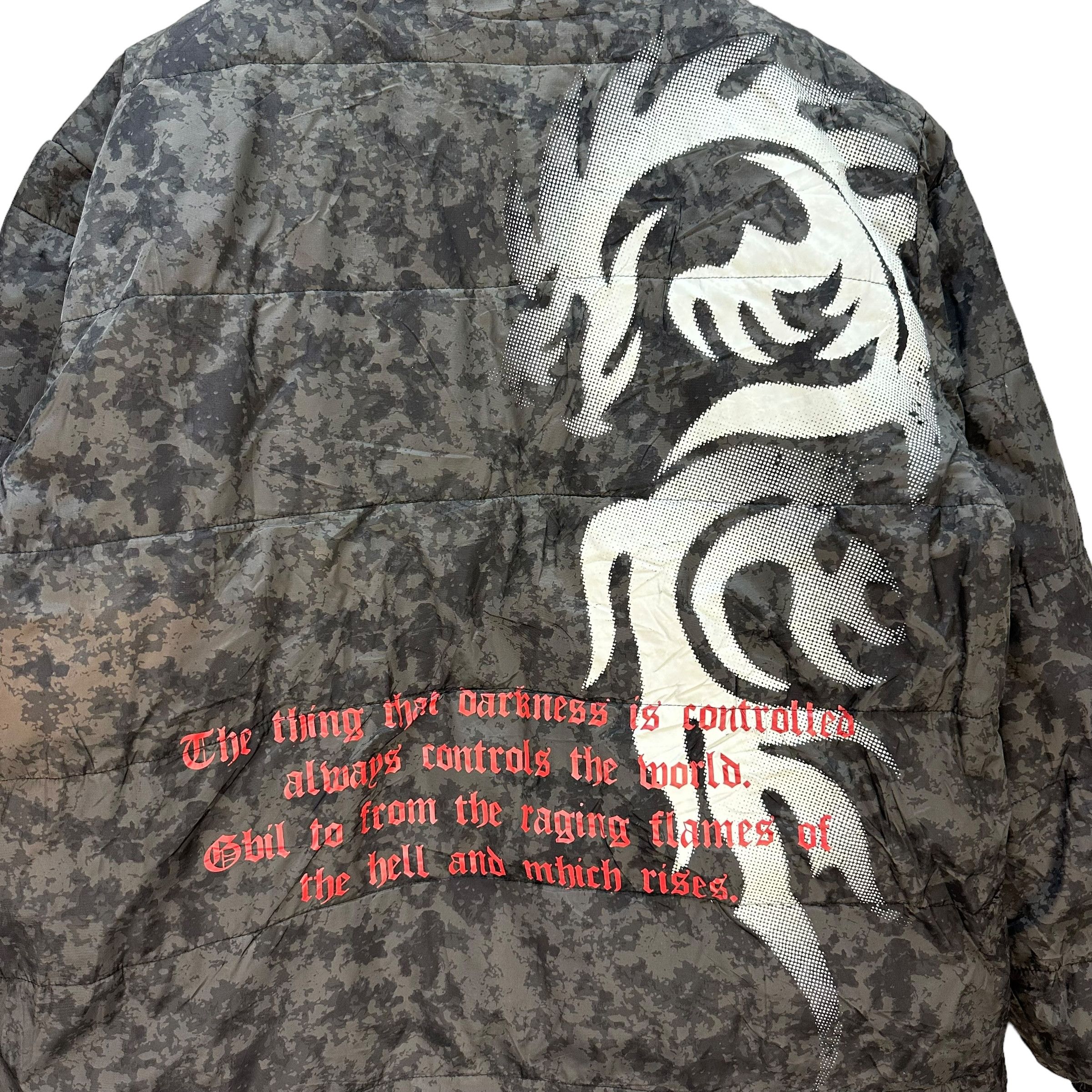 Japanese Brand Dj Free Graphics Puffer Jacket #A33-0772 Size US XL / EU 56 / 4 - 2 Thumbnail