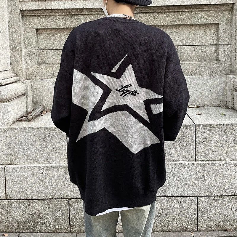 Japanese Brand Graphic Stars Sweater Pullover Harajuku Y2k style Size US L / EU 52-54 / 3 - 2 Thumbnail