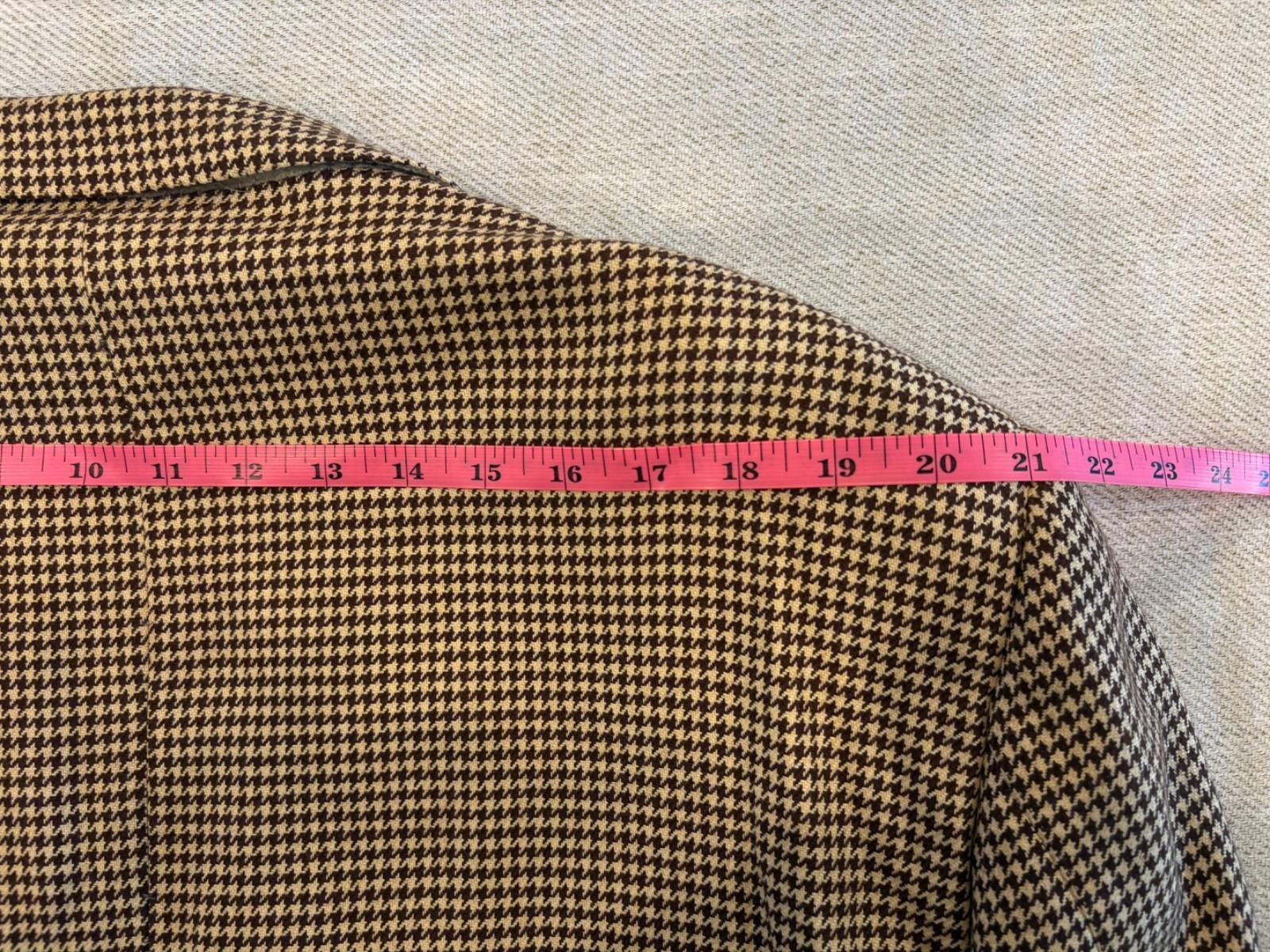 Ermenegildo Zegna Ermenegildo Zegna Sport Coat 46R Brown Houndstooth 100% Wool Size 46R - 6 Thumbnail