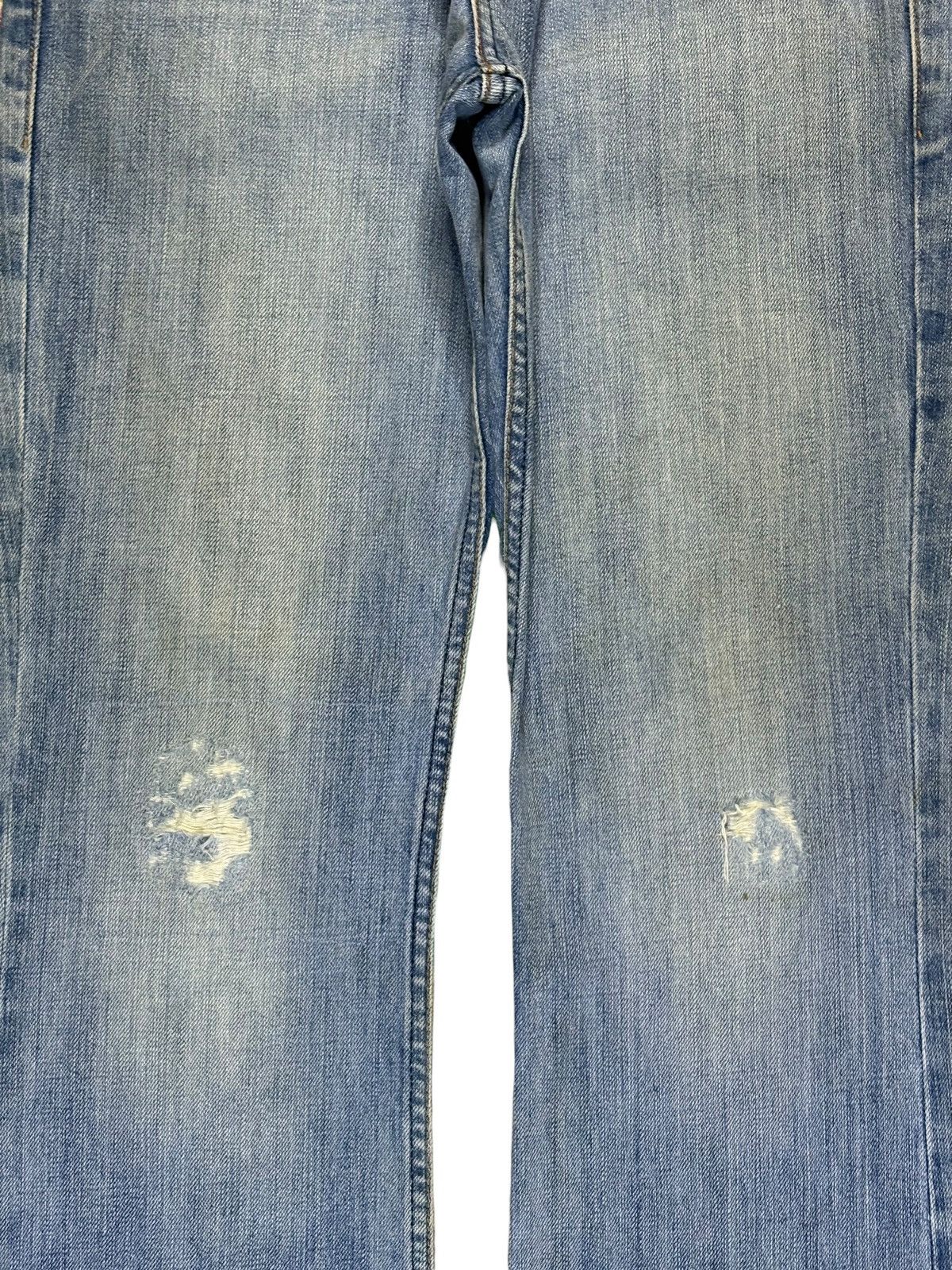 Japanese Brand Vintage Japanese Brand Blue Wash Distressed Flare Jeans Size US 30 / EU 46 - 5 Thumbnail