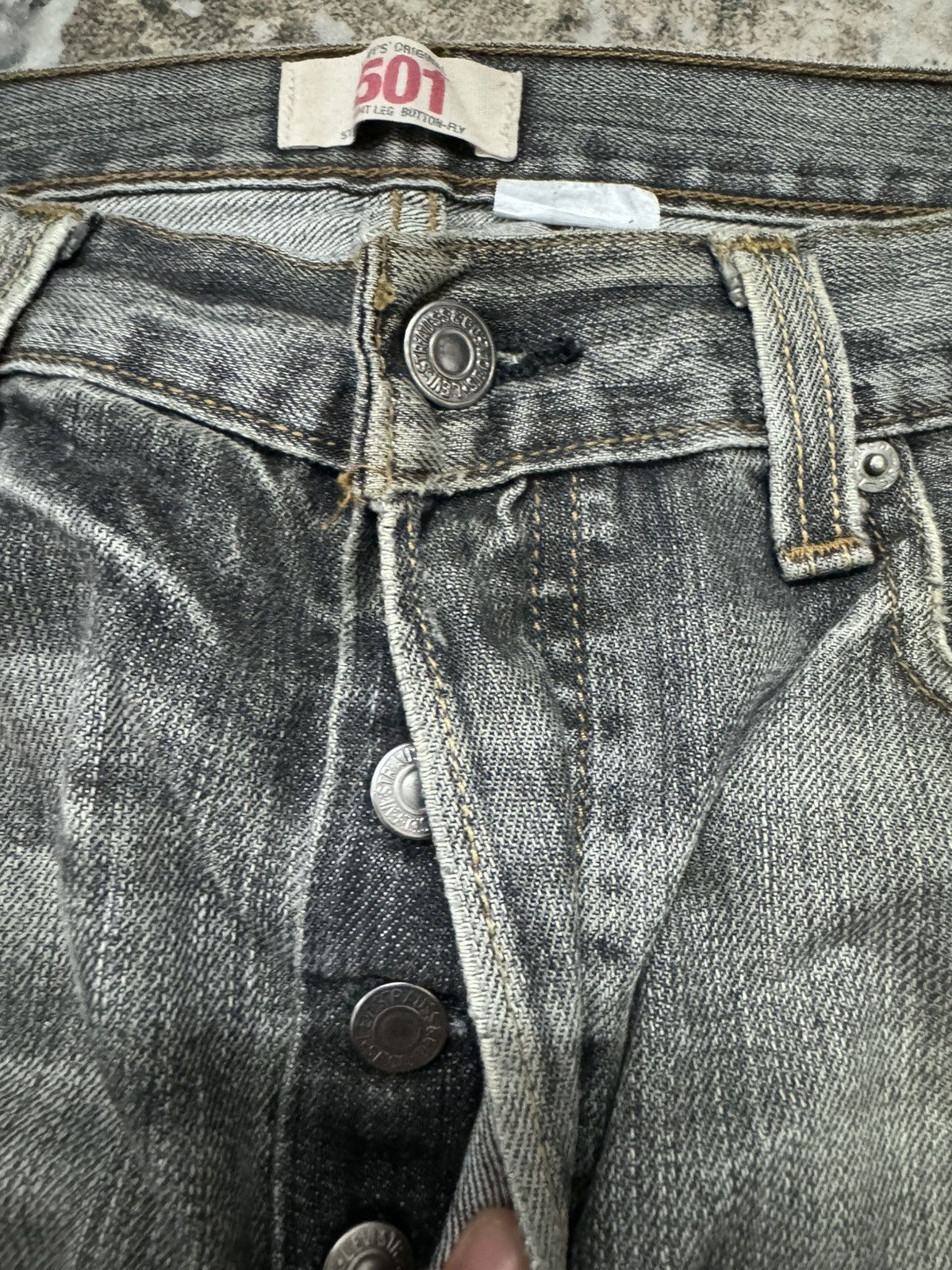Levi's Levis 501 Distressed Button Denim Jeans Size US 32 / EU 48 - 7 Thumbnail