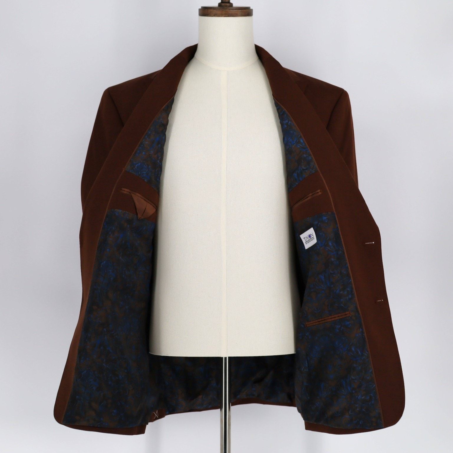 The Unbranded Brand Tayion Collection Men's Brown Formal Suit Jacket Size 44R Size 44R - 7 Thumbnail