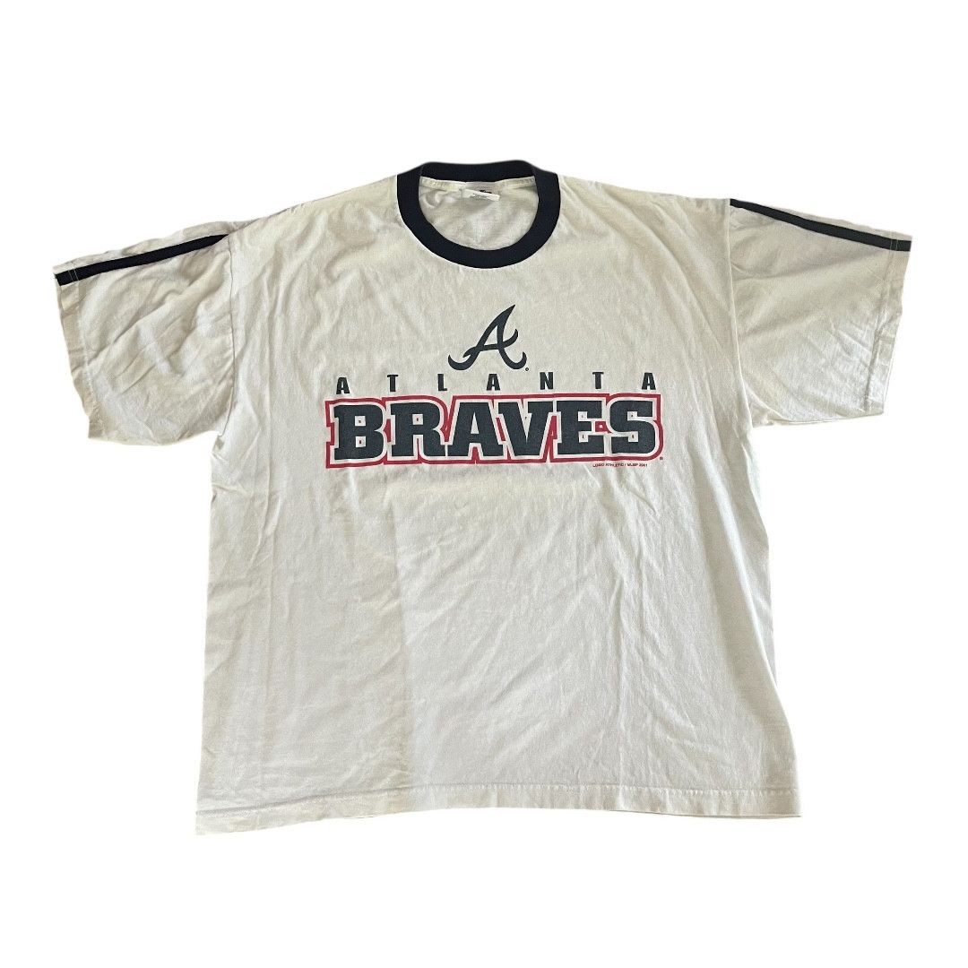 MLB × Vintage VINTAGE Atlanta Braves MLB Ringer T Shirt Size US XL / EU 56 / 4 - 1 Thumbnail