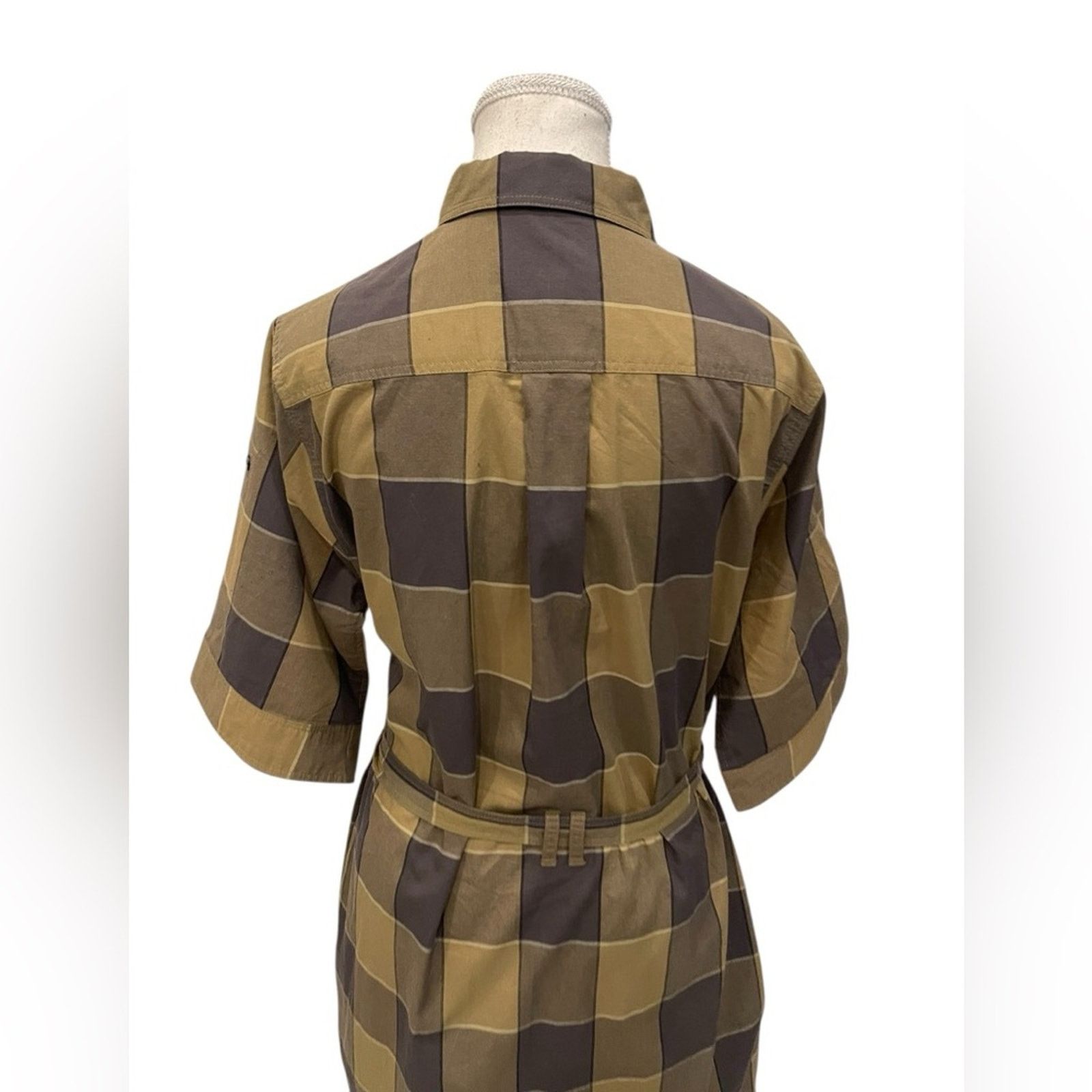 Burberry Burberry Brit Plaid Botton Down Short Sleeve PDress Sz:8 Size M / US 6-8 / IT 42-44 - 8 Thumbnail