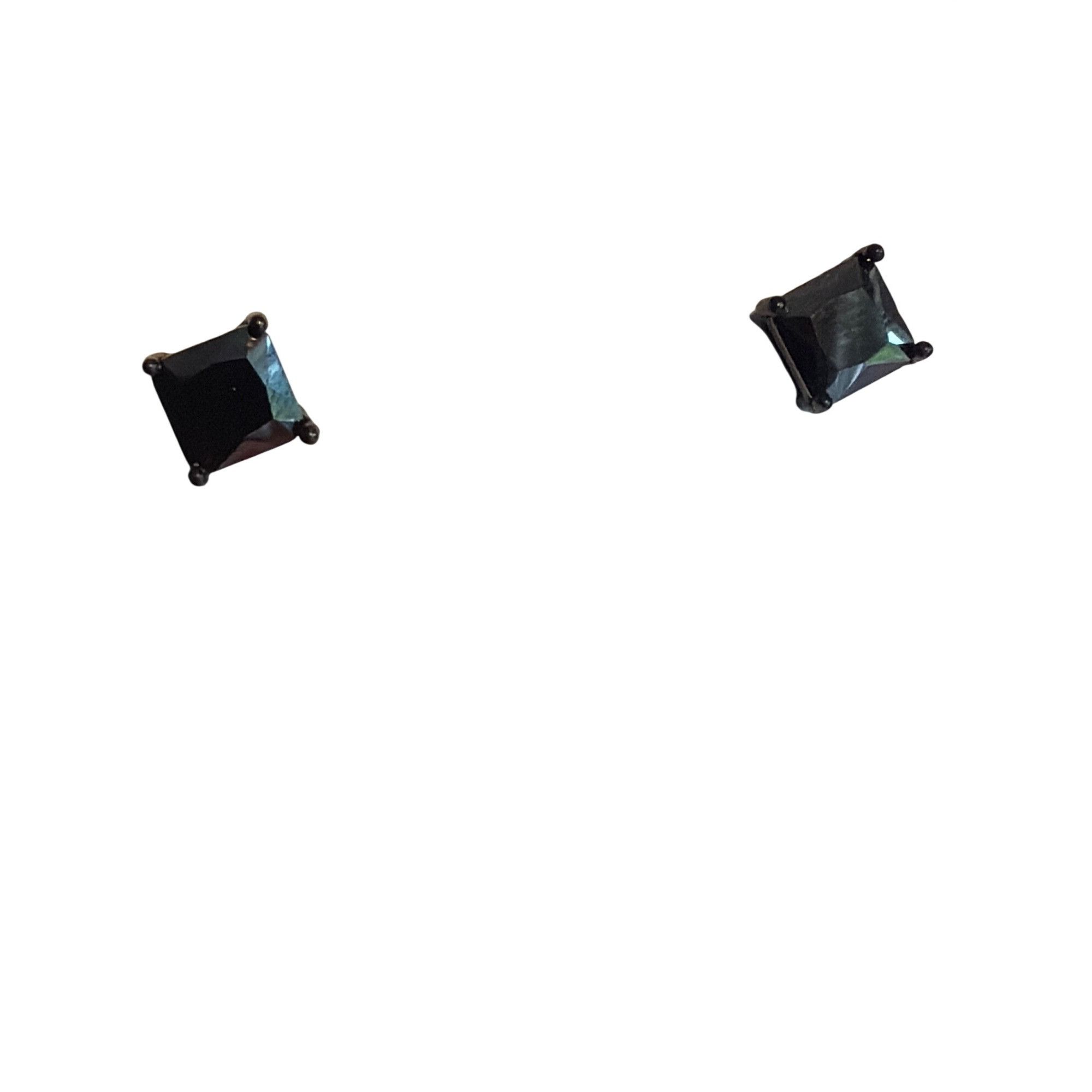 Other Vintage Black Cubic Zirconia Princess Stud Earrings 5/8" Wei Size ONE SIZE - 1 Thumbnail