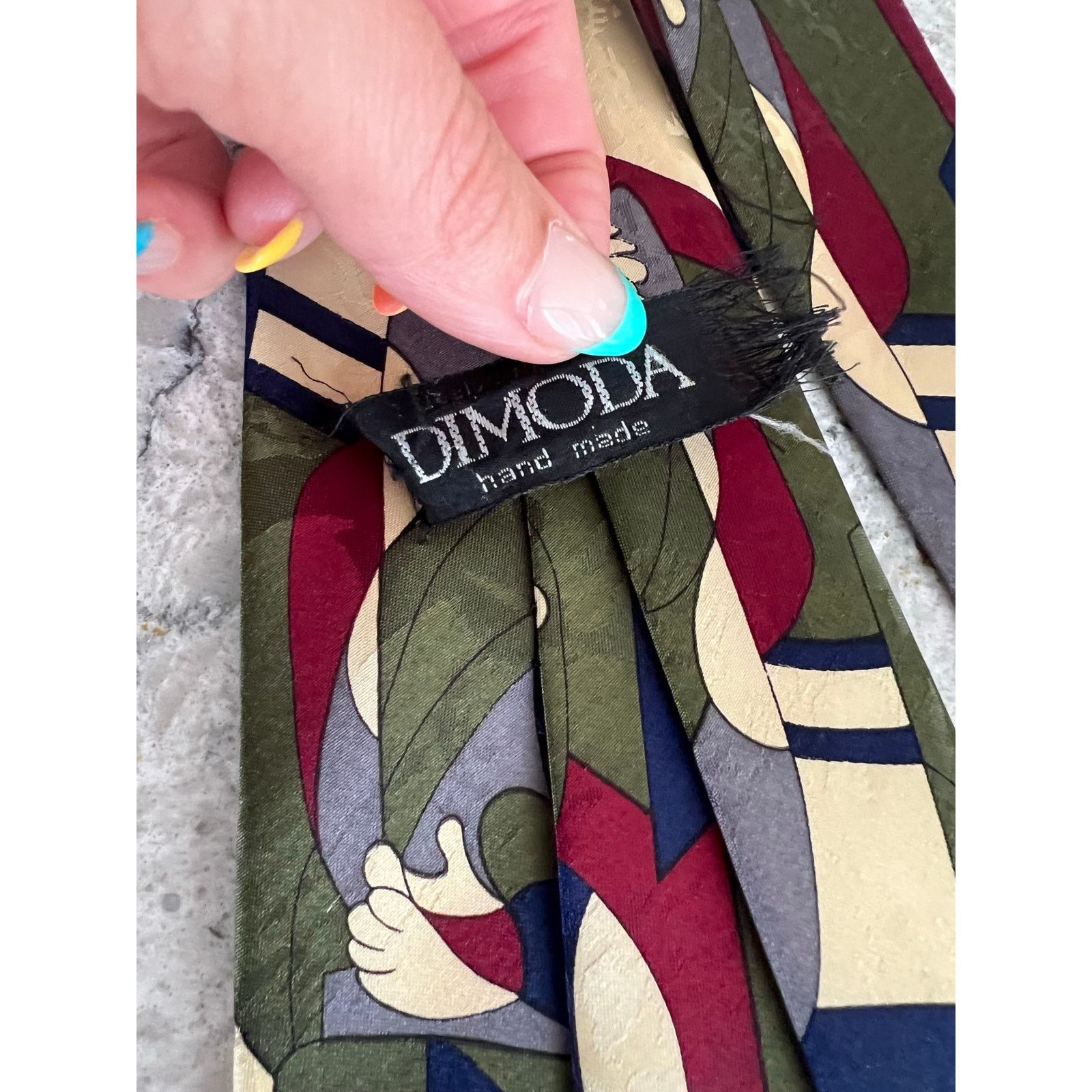 Vintage Vintage Dimoda Men's Handmade Silk Neck Tie Abstract Art Size ONE SIZE - 3 Thumbnail