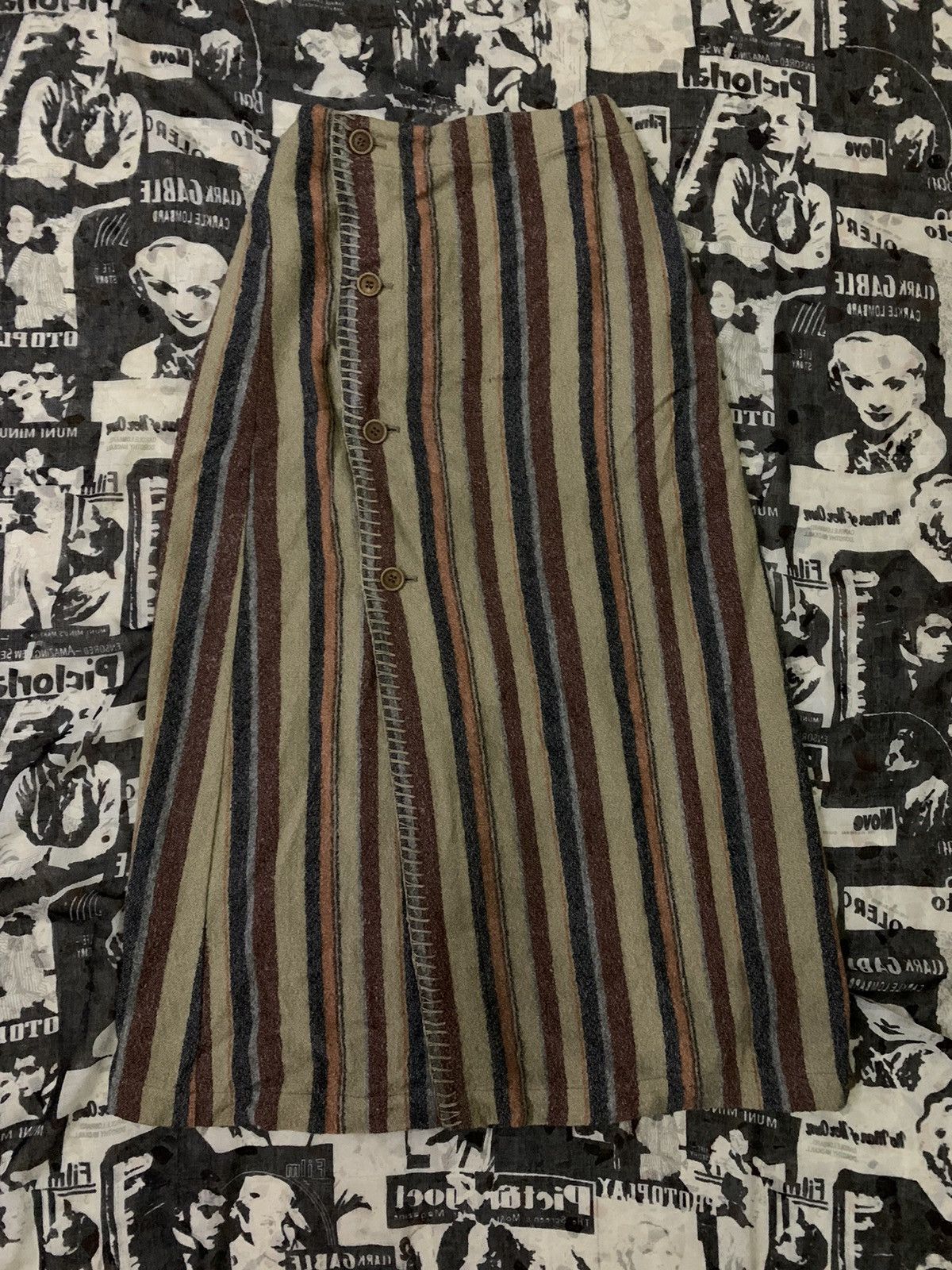 Issey Miyake 💥Vintage Issey Miyake Midi Skirt Button Size 29" - 1 Thumbnail