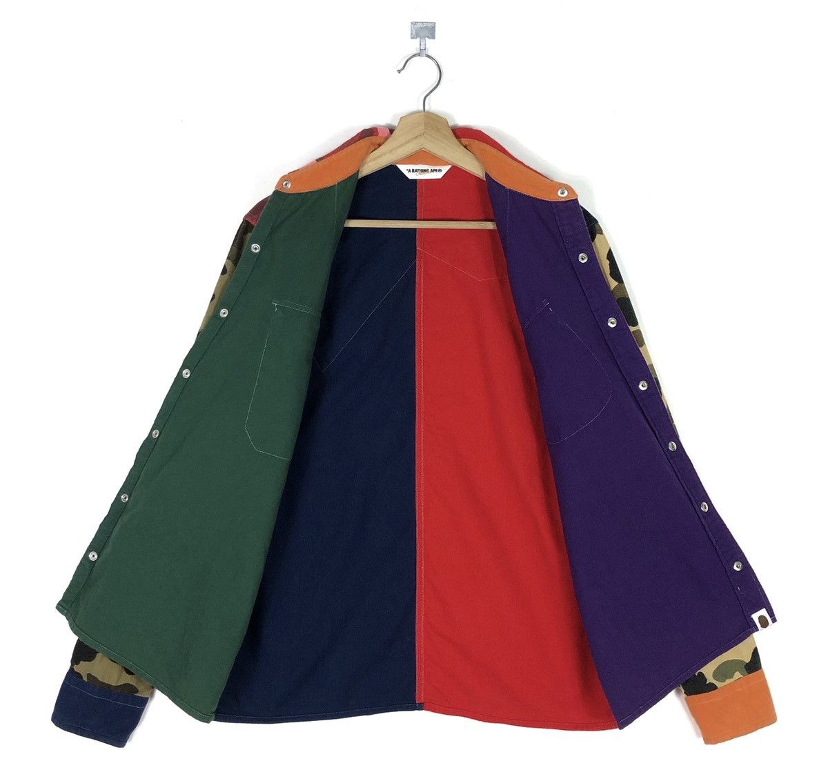 Bape RARE🔥MIX CRAZY CAMO COLORBLOCKS BUTTON UPS SHIRT JACKET Size US M / EU 48-50 / 2 - 2 Thumbnail
