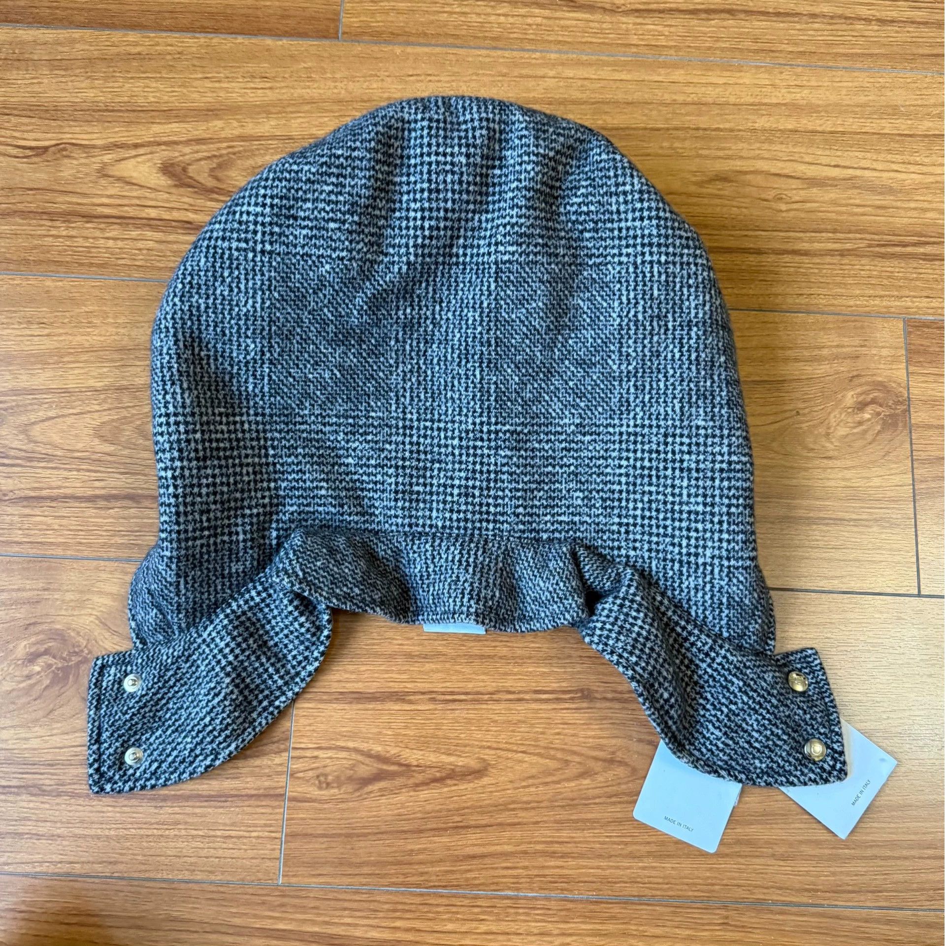 Salvatore Ferragamo Ferragamo Cashmere Prince of Wales Check Hat - Oversized Size ONE SIZE - 3 Thumbnail