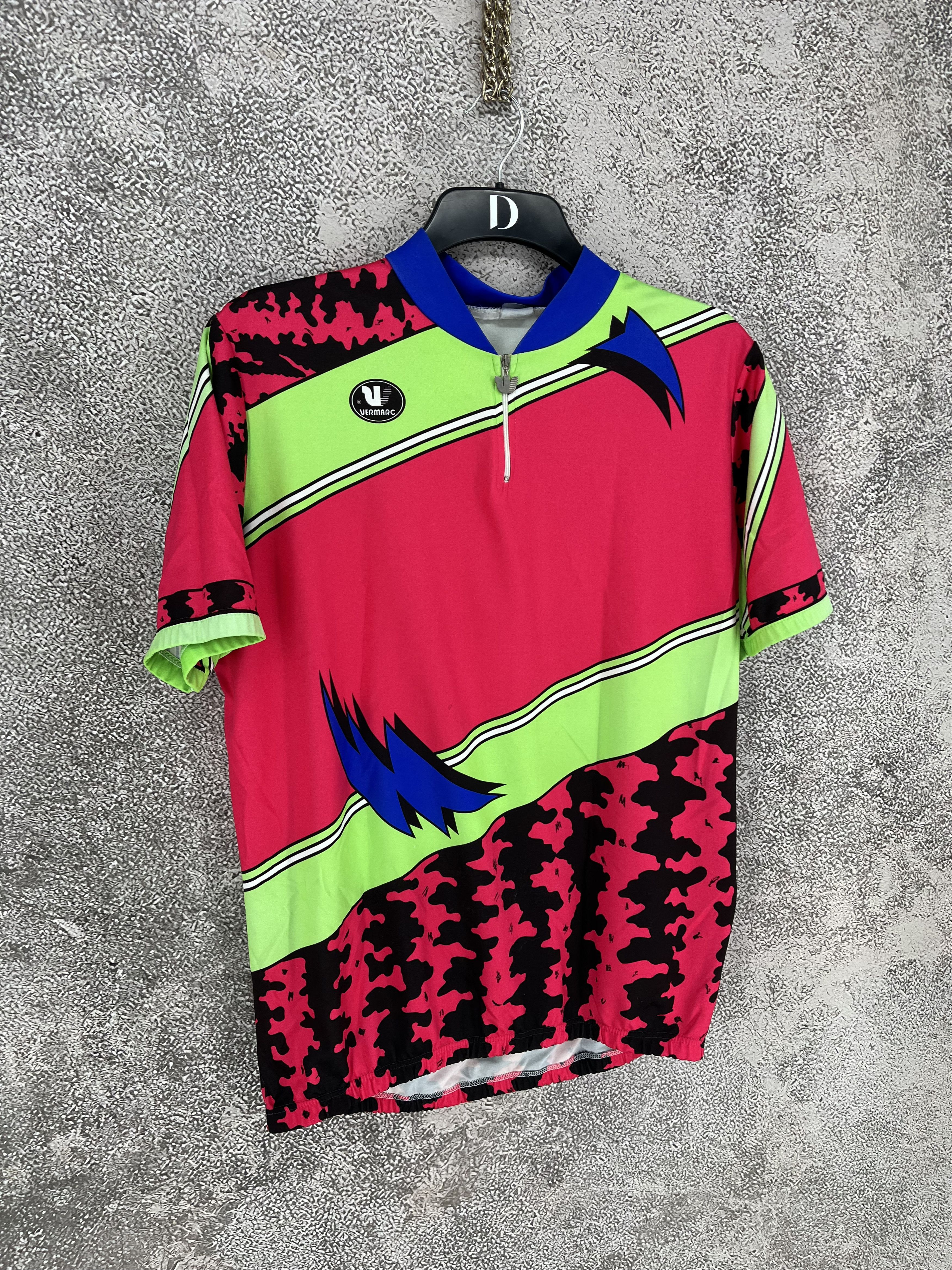 Vintage Vintage Vermarc Neon Cycling Jersey 90s Rare Size US M / EU 48-50 / 2 - 2 Thumbnail