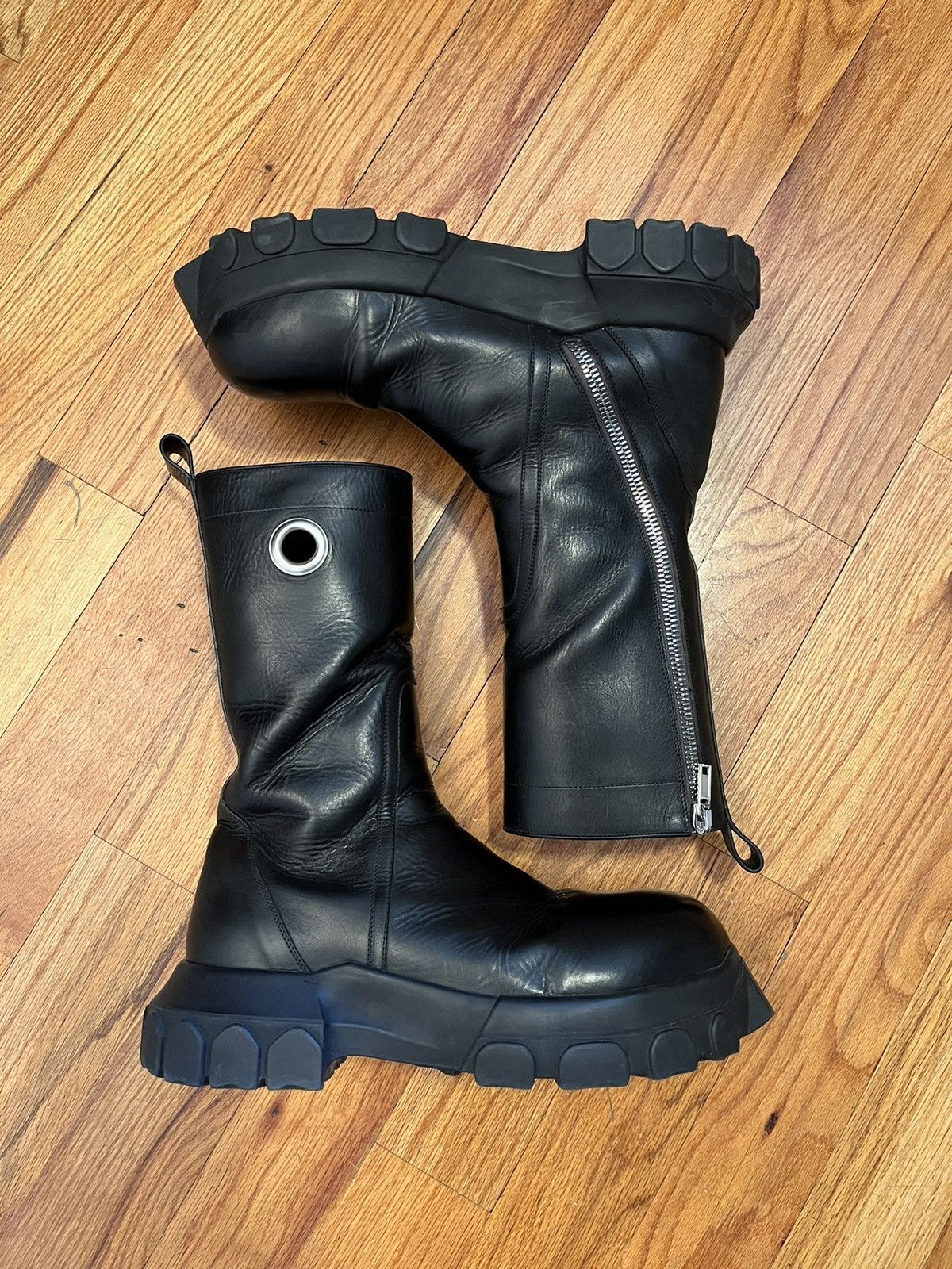 image of Rick Owens Creeper Boots (Tractor Sole) in Black, Men's (Size 13)