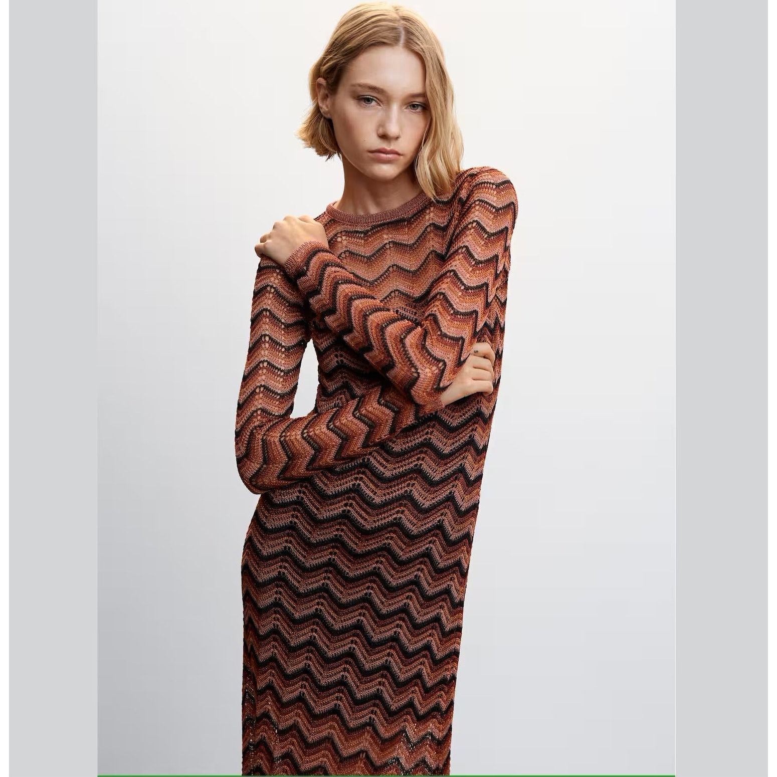 RARE!!! MANGO Geometric Knitted Dress NWT - tristatestorageunits.com