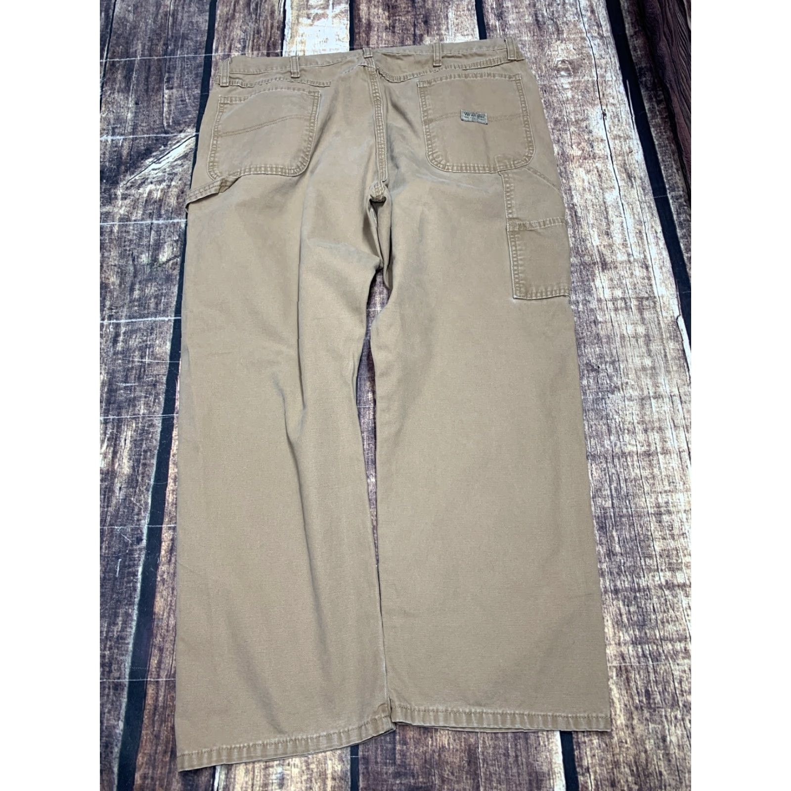 Wrangler Wrangler Carpenter Pants Mens 40 x 30 Tan Cotton Pockets Hammer Loop Waist 40 Regular Inseam 30 Denim Canvas Workwear Casual Pants Size US 40 / EU 56 - 4 Thumbnail