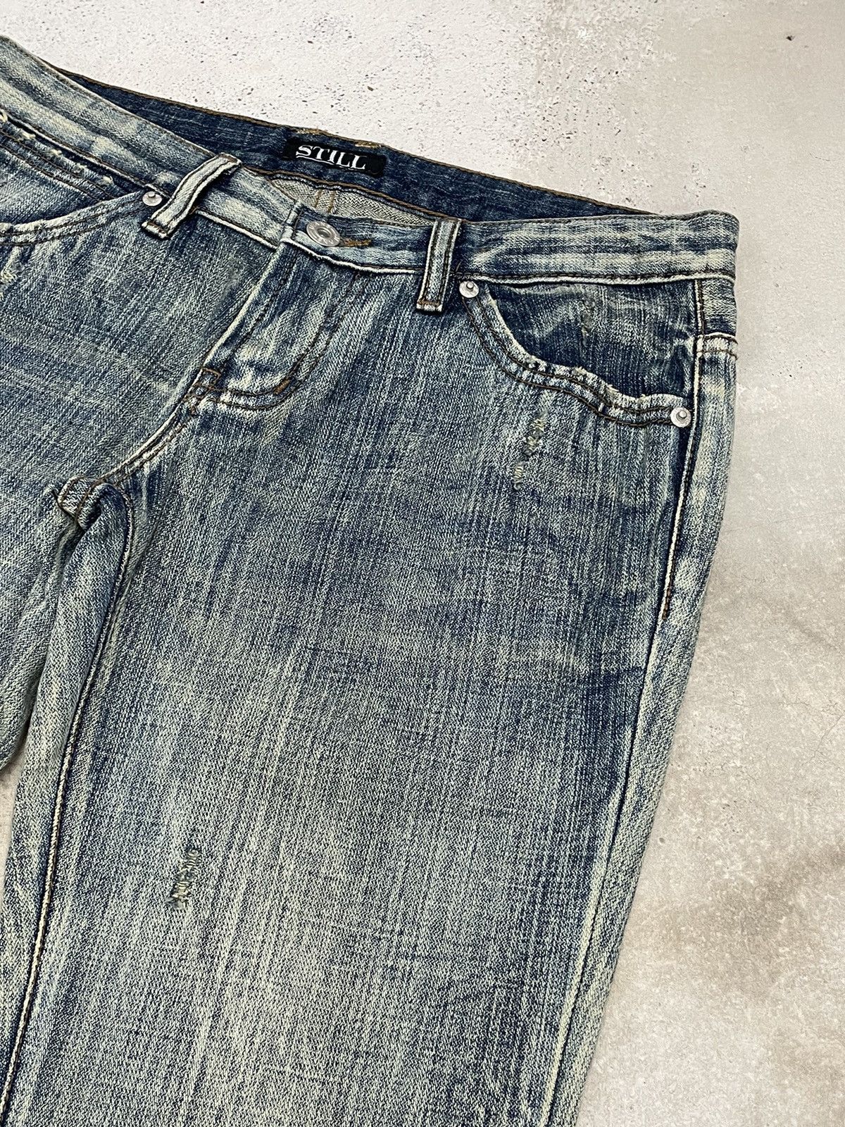 If Six Was Nine × Japanese Brand Still Mud Light Wash High Rise Flare Distressed Style Pants Size US 30 / EU 46 - 9 Thumbnail