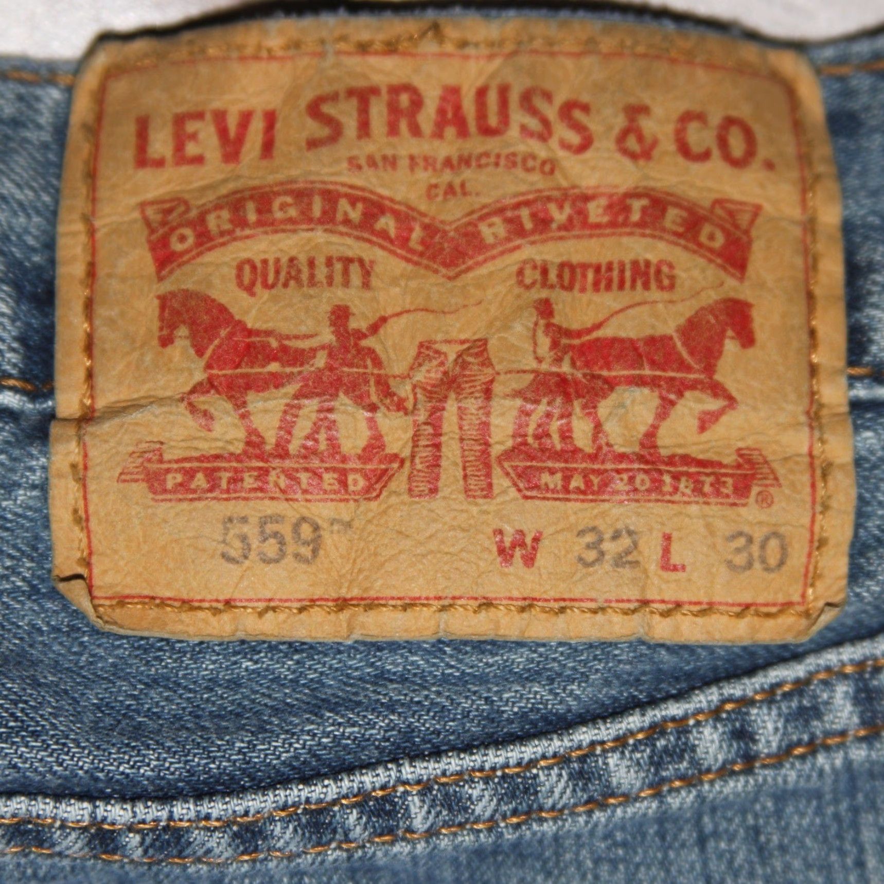 Levi's Levi's 559 Jeans Mens 32x30 Blue Medium Wash Denim Relaxed Straight 5-Pocket Denim Cotton Jeans Mens Size US 32 / EU 48 - 7 Thumbnail