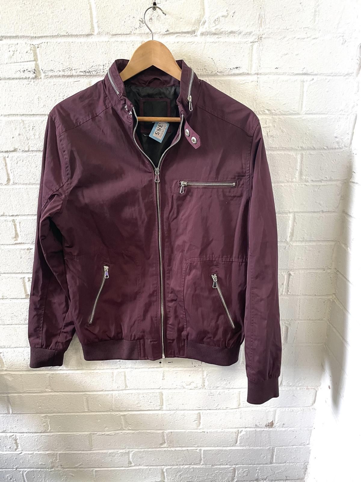 River Island Men's Burgundy Zipper Jacket by River Island Size US M / EU 48-50 / 2 - 1 Thumbnail