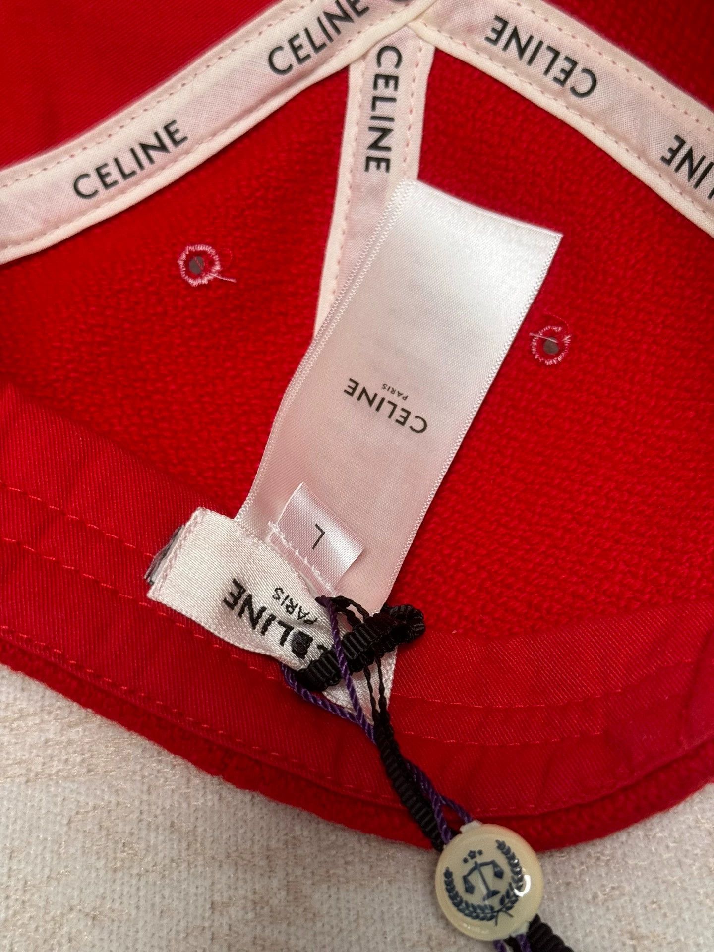 Celine Celine Letter Logo Red L Baseball Cap Size ONE SIZE - 6 Thumbnail