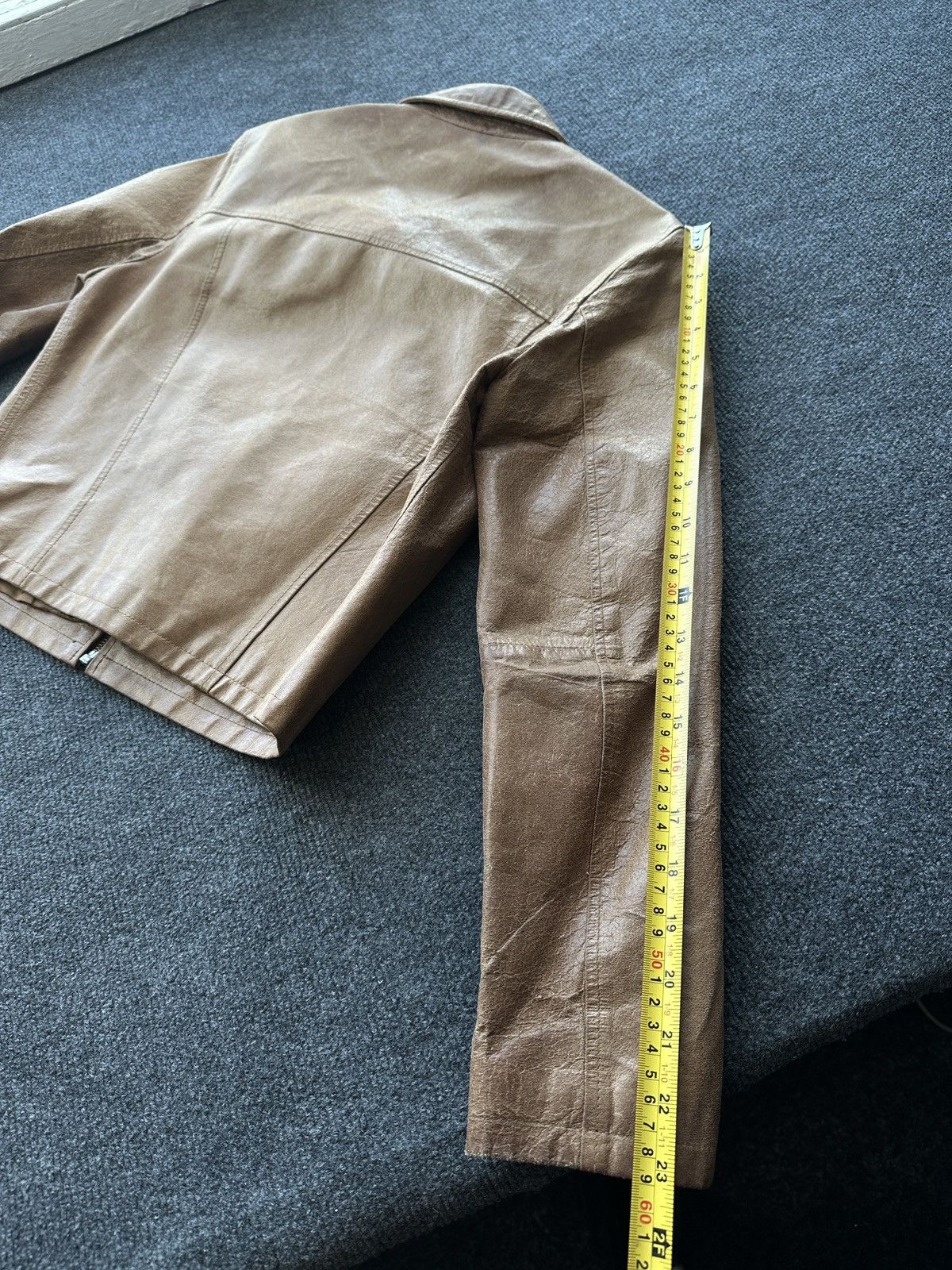 Other 🚨Y2K RICK OWENS TYPE DIRTY SLIM FIT ZIP LEATHER JACKET Size XS / US 0-2 / IT 36-38 - 14 Thumbnail