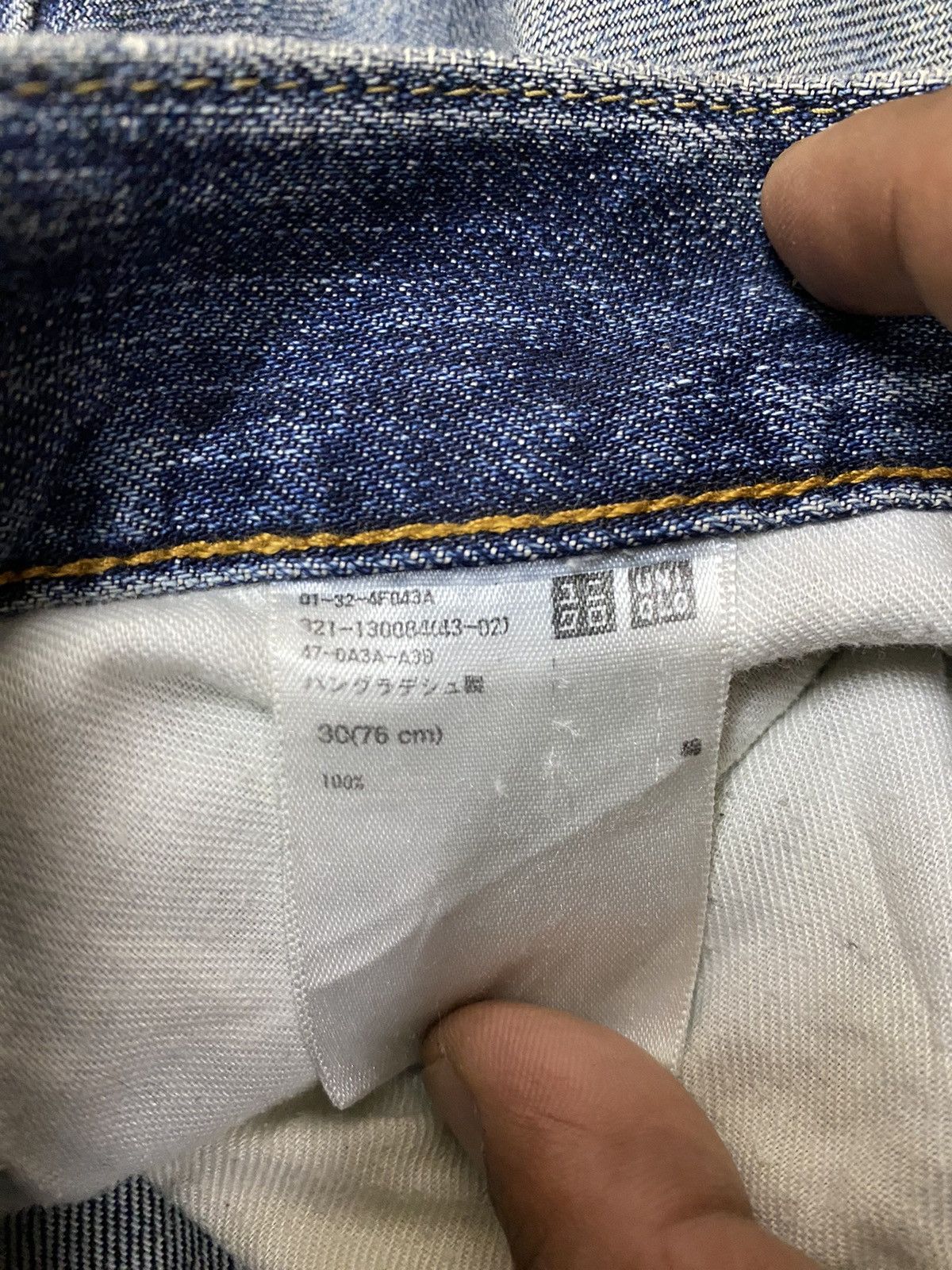 Japanese Brand Vintage Uniqlo Blue Wash Distressed Jeans Size US 32 / EU 48 - 10 Thumbnail