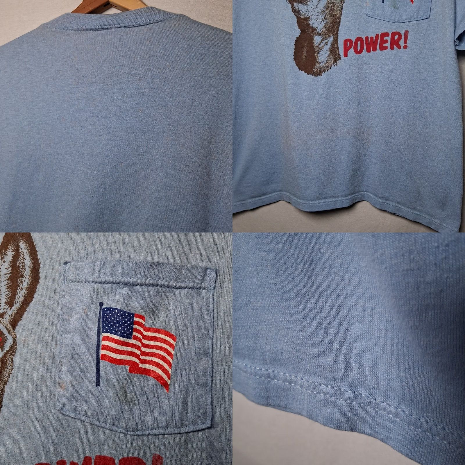 Jerzees VINTAGE Democrat T Shirt Blue Large USA Flag Patriotic Donkey Funny READ Shirt Mens JL Jerzees Size US L / EU 52-54 / 3 - 9 Thumbnail