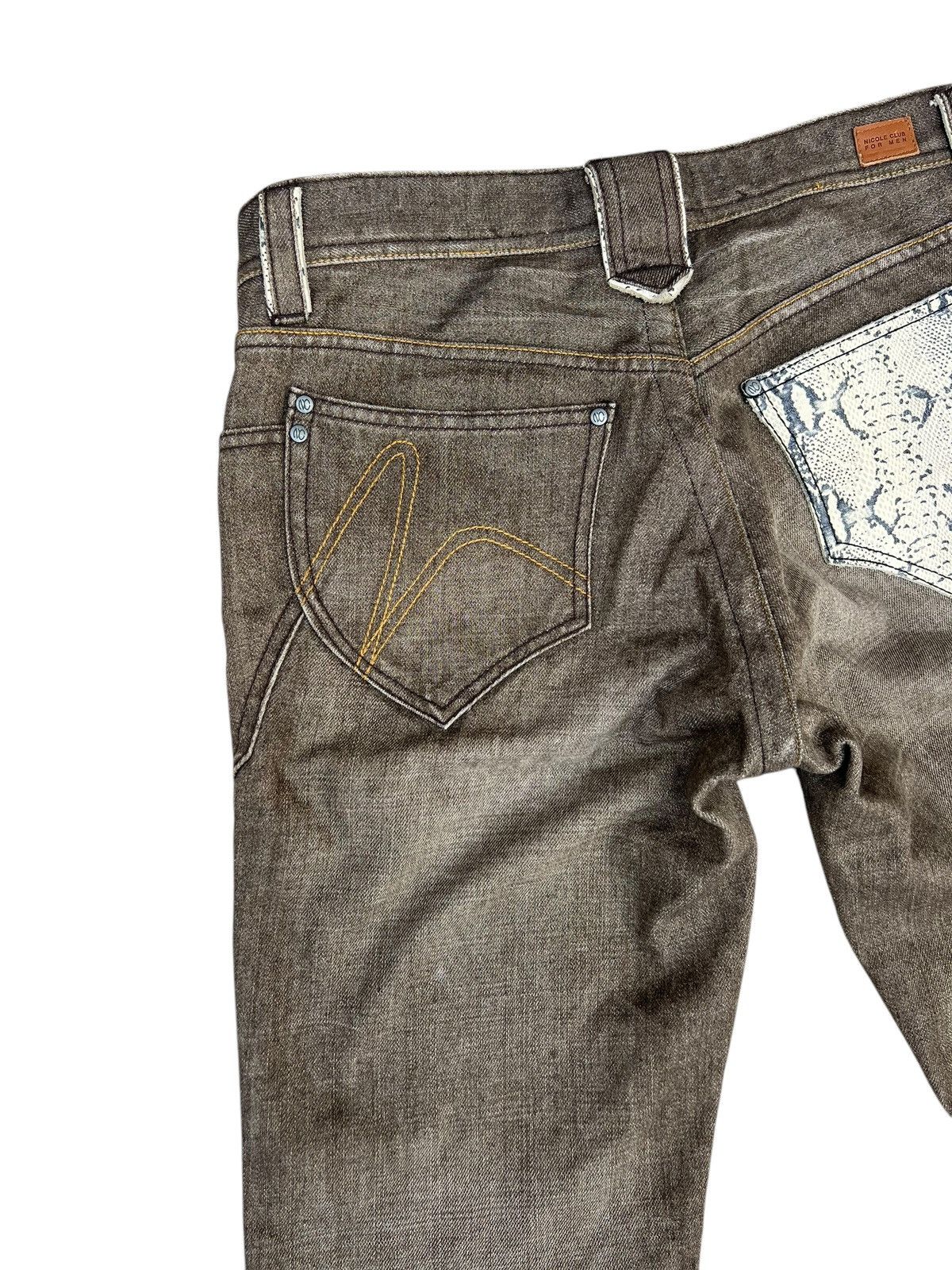 Japanese Brand Nicole Club For Men Japan Hybrid Denim Bootcut Jeans Size US 30 / EU 46 - 15 Thumbnail