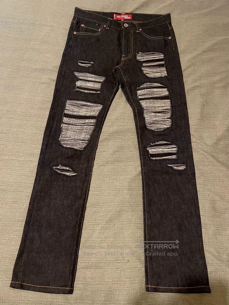 Junya Watanabe JUNYA WATANABE size S Patchwork Raw Denim Jeans Size 23" - 1 Thumbnail