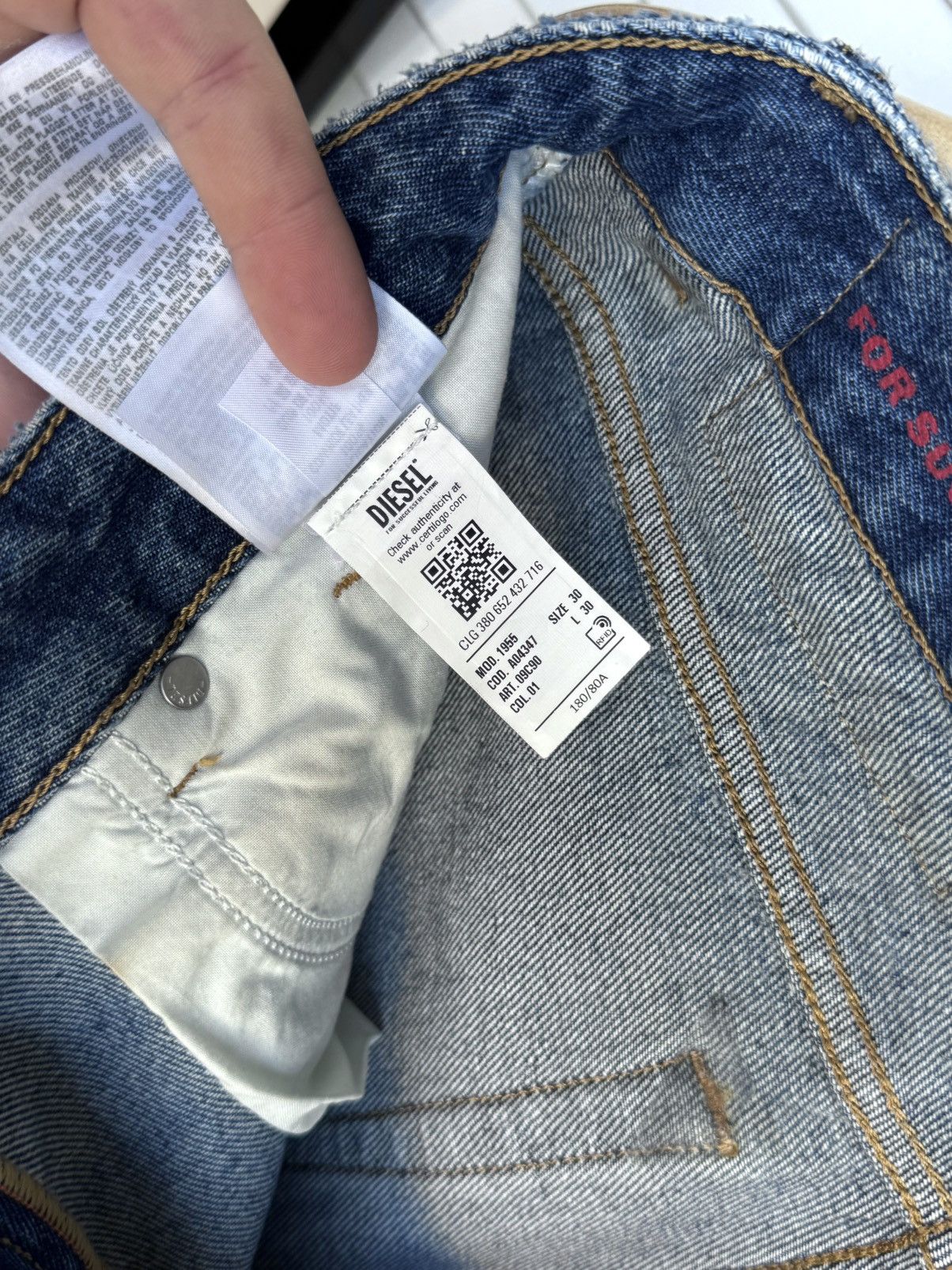 Diesel DIESEL D-Rekiv-Z Washed Distressed Jeans Ripped Denim 09C90 Size US 30 / EU 46 - 20 Thumbnail