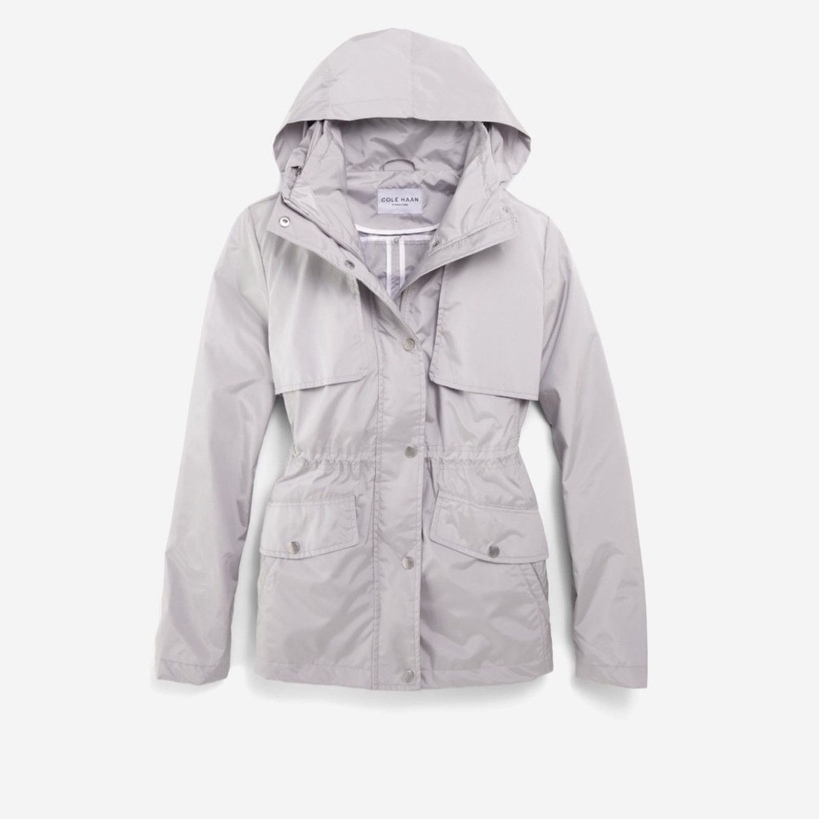 Cole Haan Packable Rain Jacket – Silver/Gray – Size M – EUC