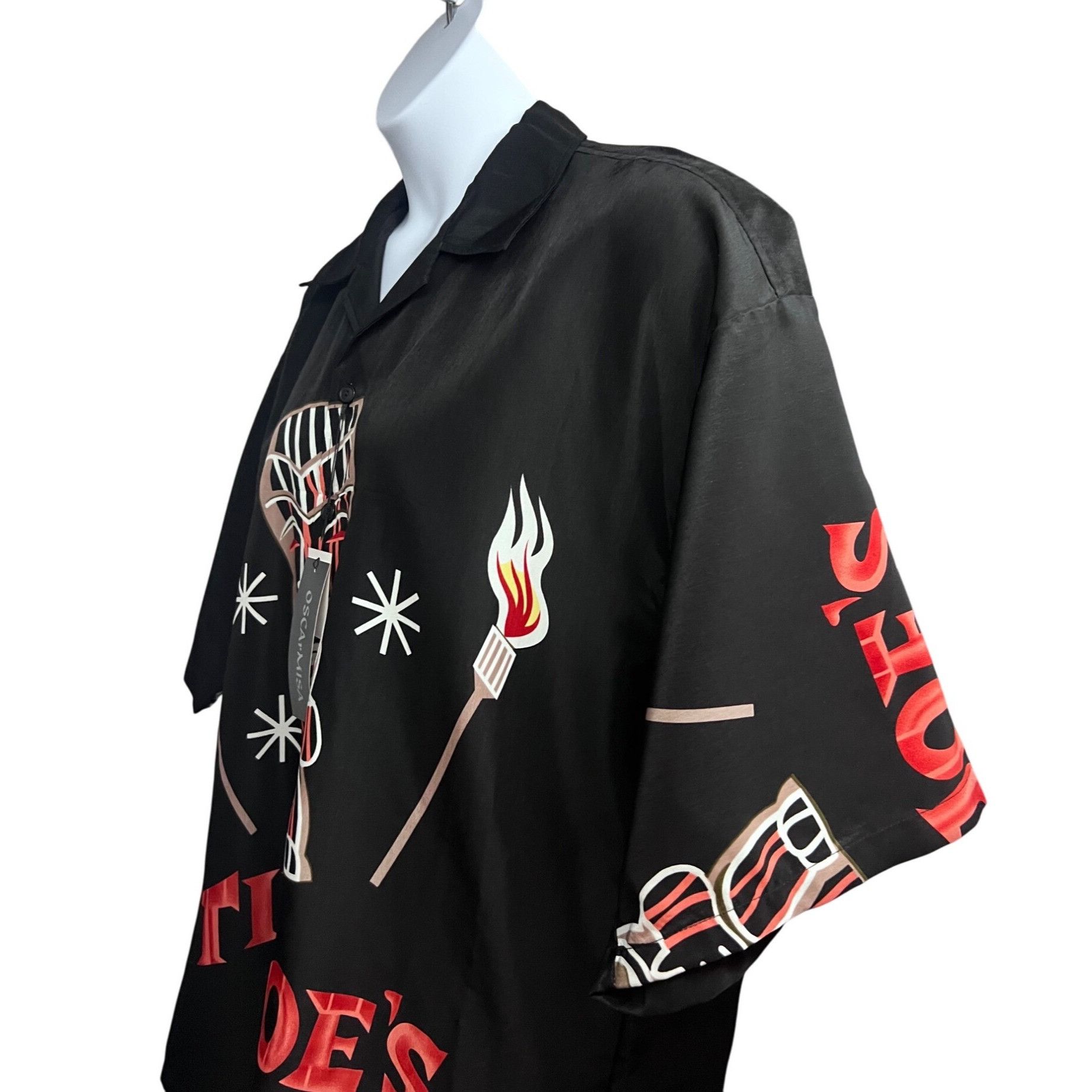 Other Oscar Misa Mens Black Giant Big Graphic Tiki Spell Out Rocka Size US XXL / EU 58 / 5 - 5 Thumbnail