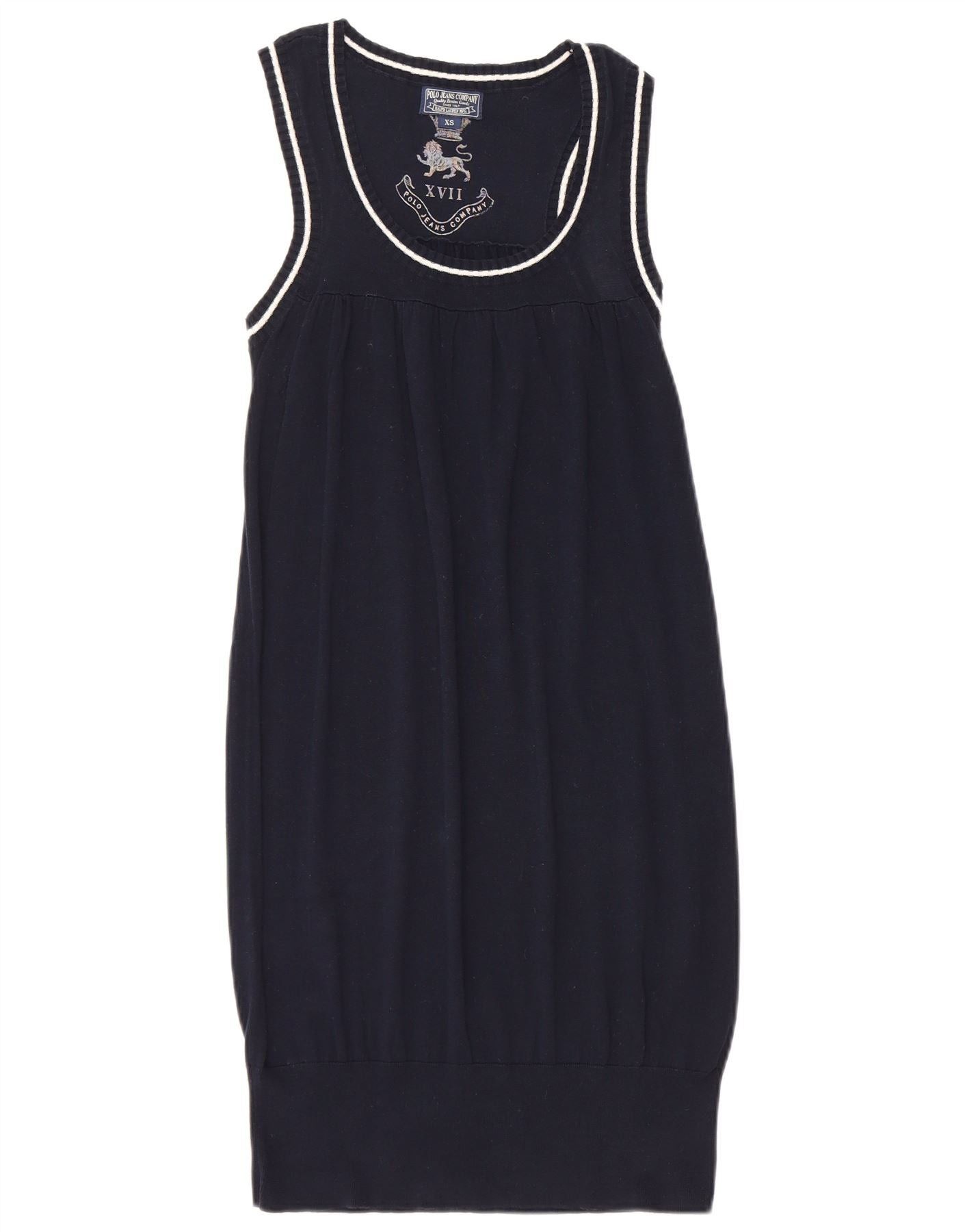 Polo Ralph Lauren Womens Sleeveless Jumper Dress UK 6 XS Navy Blue Cotton Size XXS / US 00 / IT 34 - 1 Thumbnail