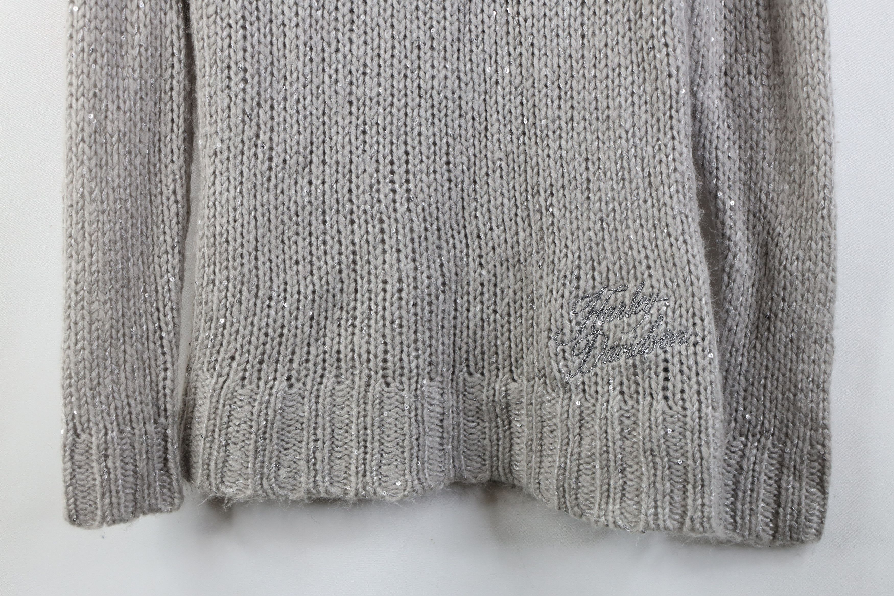 Harley Davidson Vintage Y2K Harley Davidson Sequin Ribbed Knit Sweater Size M / US 6-8 / IT 42-44 - 3 Thumbnail