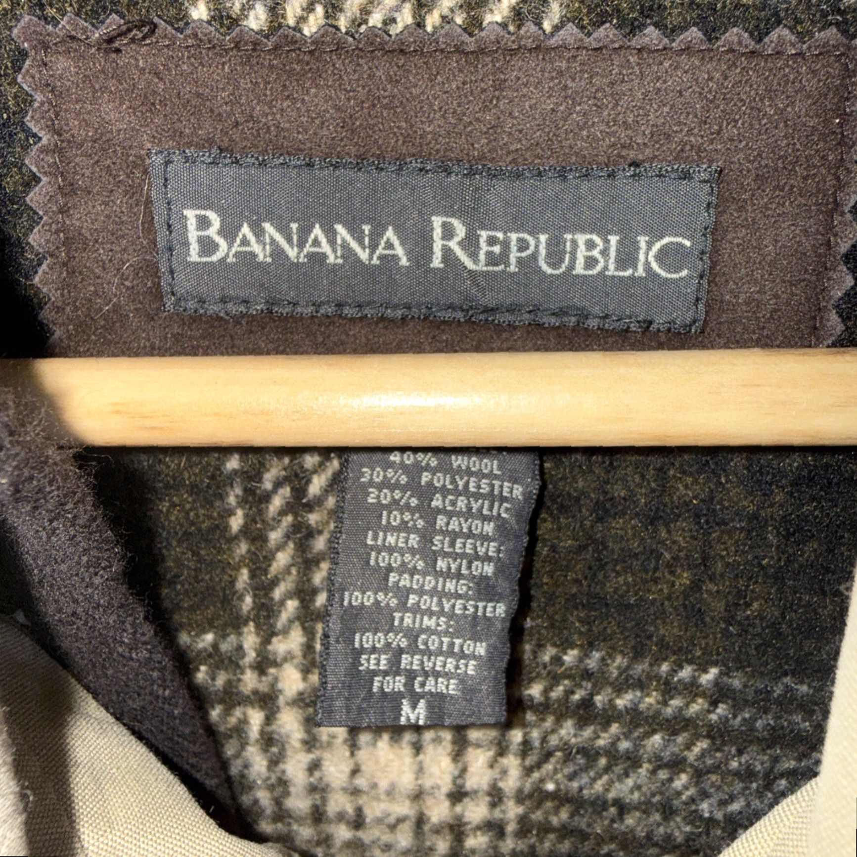 Banana Republic Banana Republic Coat Plaid Wool Blend Lined Beige Mens Size M Size US M / EU 48-50 / 2 - 3 Thumbnail