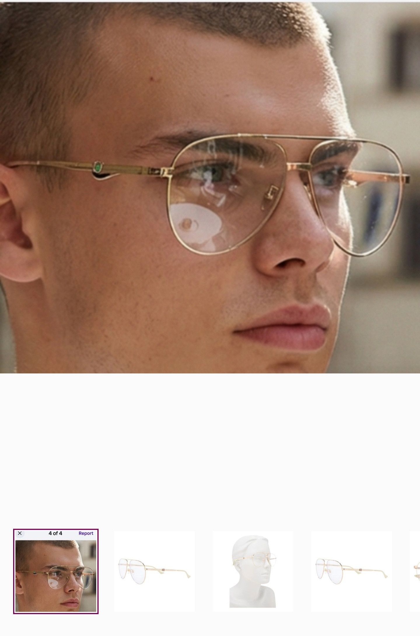 Gucci Gucci Designer Prescribtion Optical Gold-Toned Glasses Japan Size ONE SIZE - 1 Thumbnail