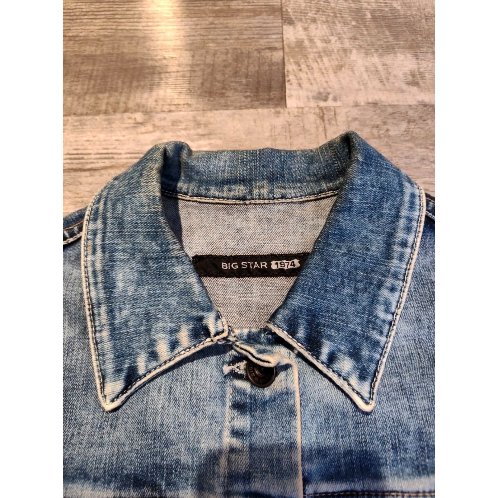 Denime VINTAGE Big Star Denim Vest Women Size M Blue Pockets Button Front Casual 1974 Size M / US 6-8 / IT 42-44 - 6 Thumbnail