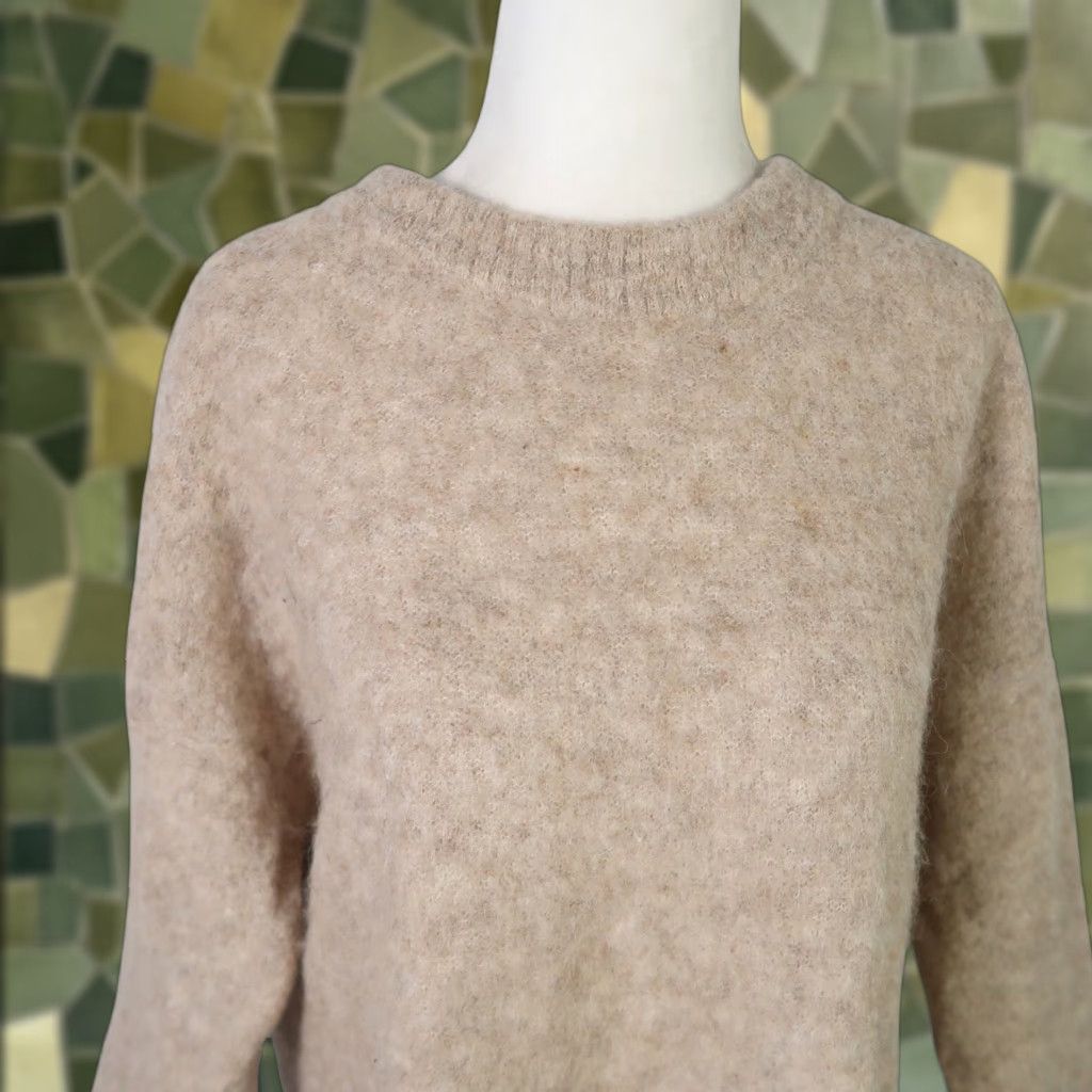 J.Crew J. Crew Sweater Tan Fuzzy Alpaca Wool Knit Tunic Small Size S / US 4 / IT 40 - 1 Thumbnail