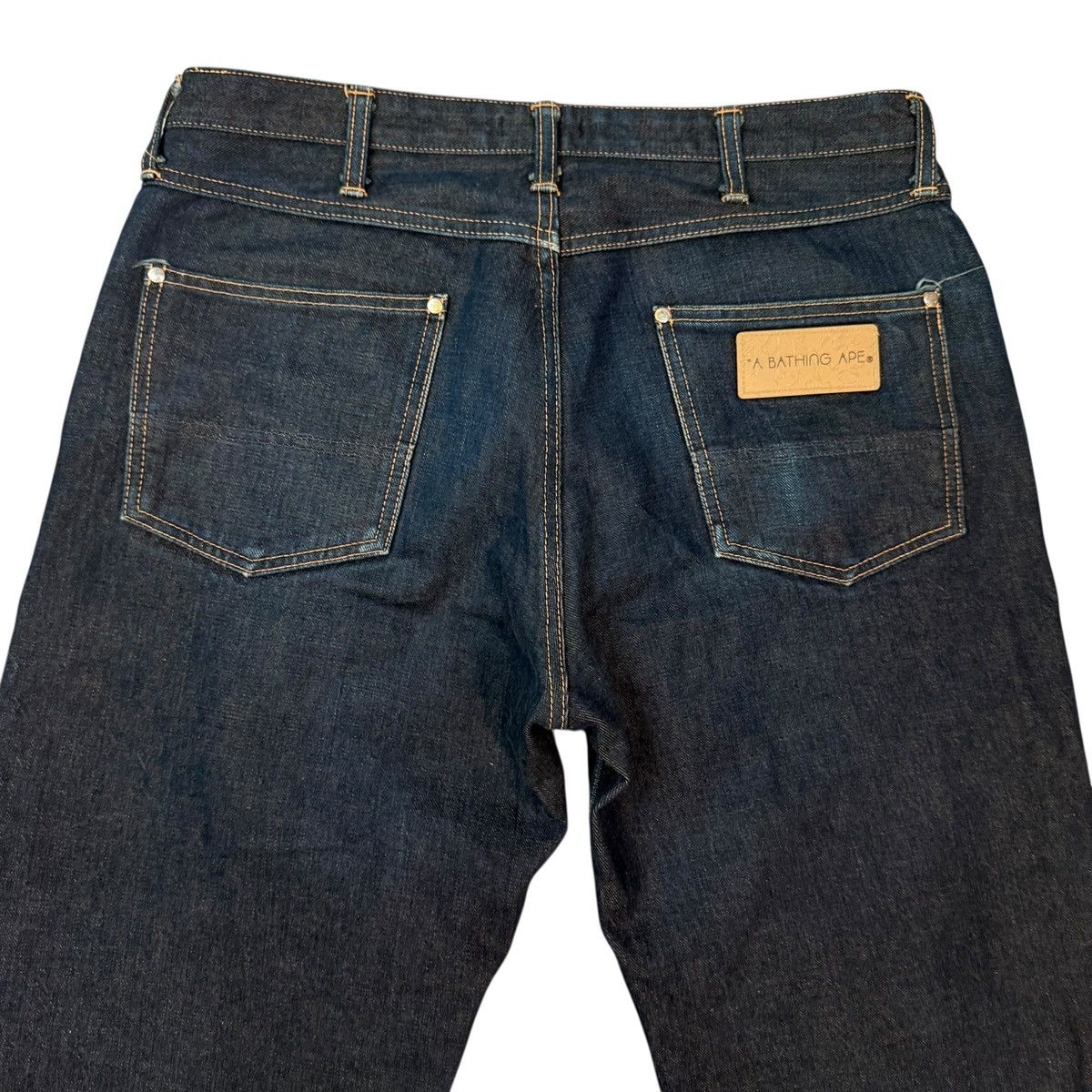 Bape A Bathing Ape Front Star Denim Straight Pants y2k Size US 31 - 12 Thumbnail