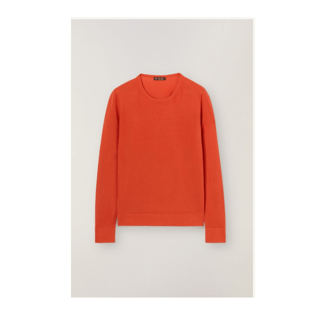 Loro Piana o1srvl11e1224 Neo Piuma Crewneck Sweater in Orange Size S / US 4 / IT 40 - 1 Thumbnail
