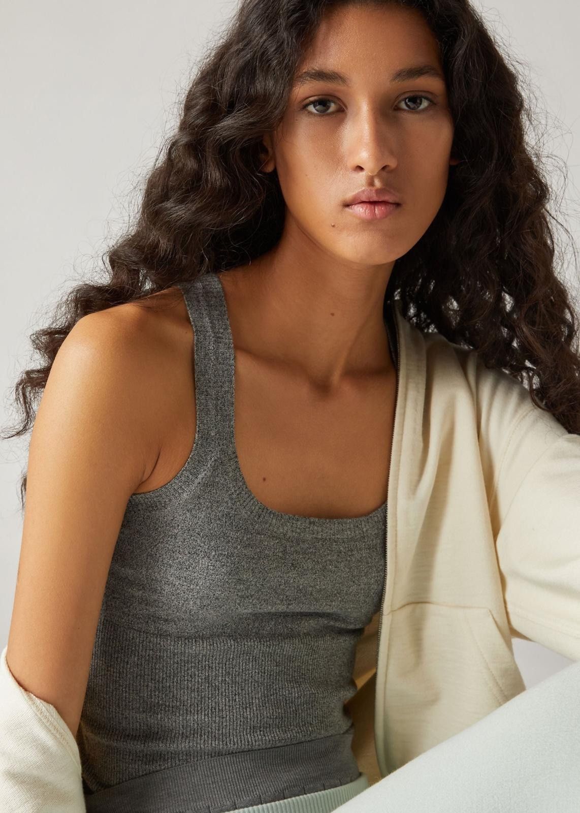 Loro Piana o1srvl11e1024 Cocooning Crossed Straps Tank Top in Grey Size XL / US 12-14 / IT 48-50 - 4 Thumbnail