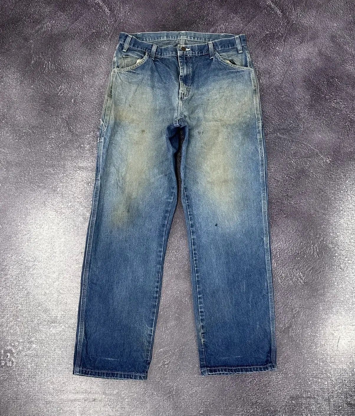 Dickies × Vintage Vintage 90s Dickies Faded Blue Denim Work Baggy Jeans Size US 34 / EU 50 - 2 Thumbnail